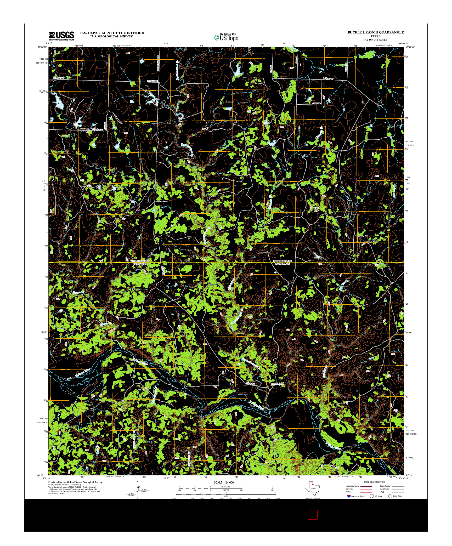 USGS US TOPO 7.5-MINUTE MAP FOR BUCKLE L RANCH, TX 2012