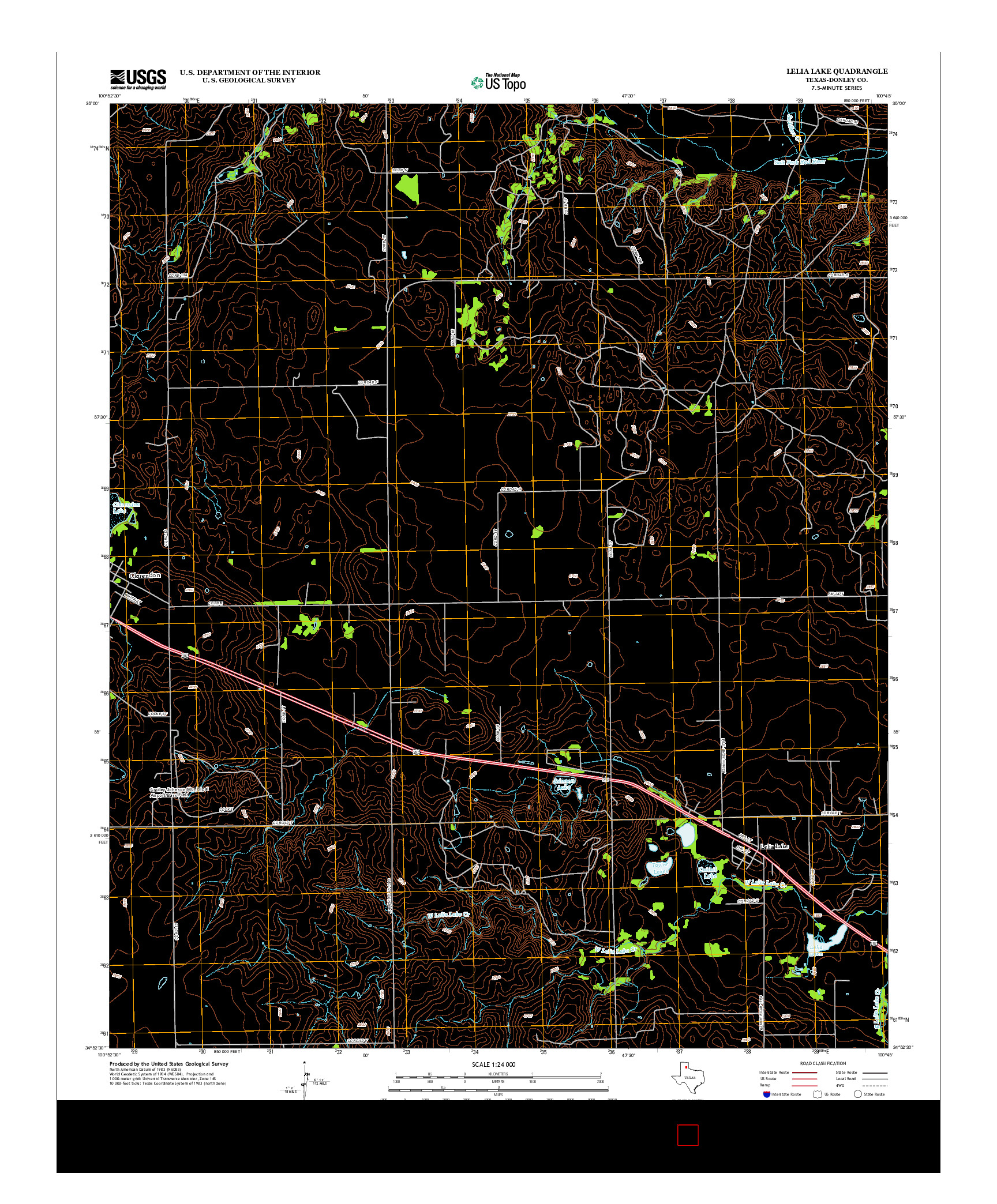USGS US TOPO 7.5-MINUTE MAP FOR LELIA LAKE, TX 2012
