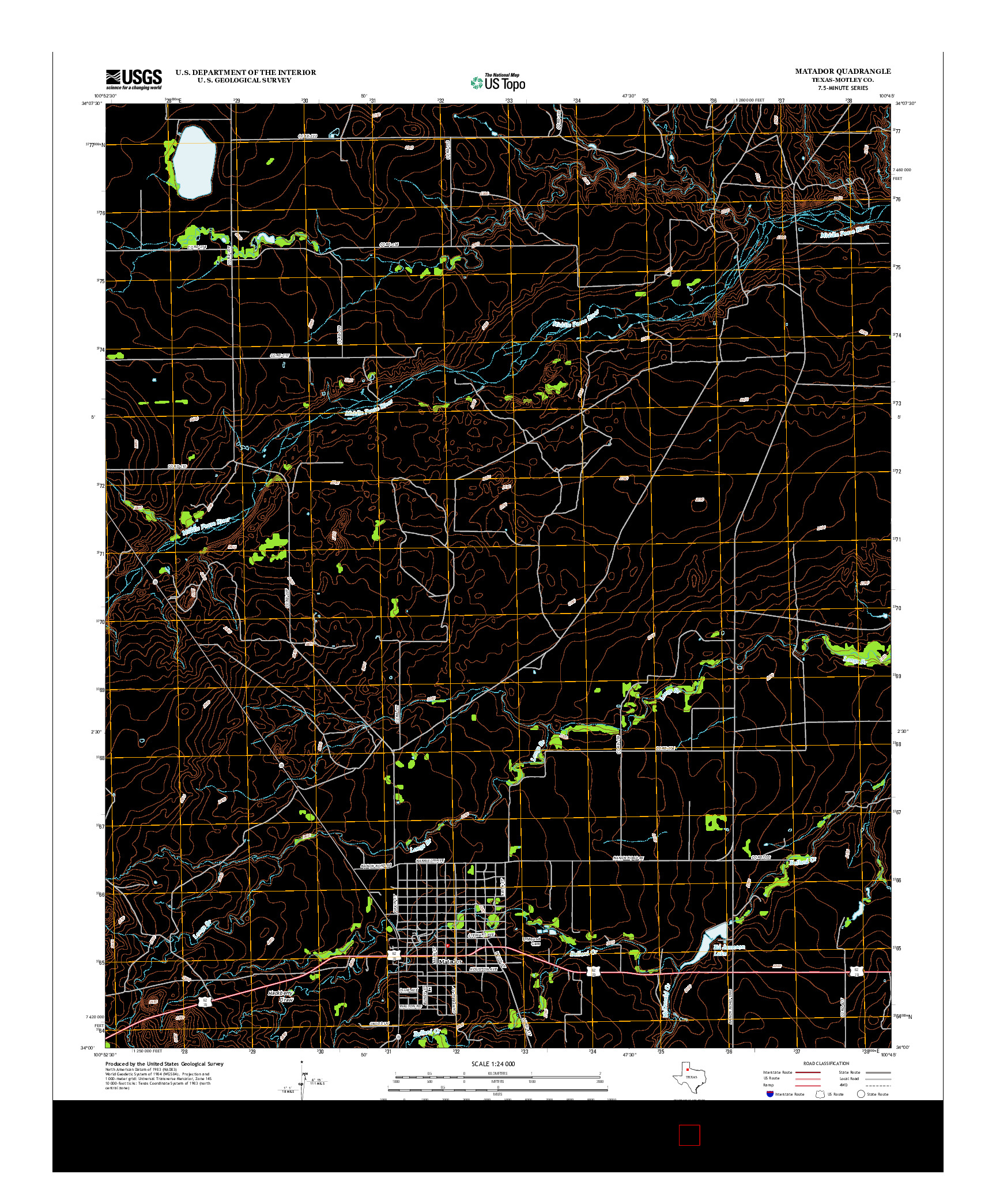 USGS US TOPO 7.5-MINUTE MAP FOR MATADOR, TX 2012