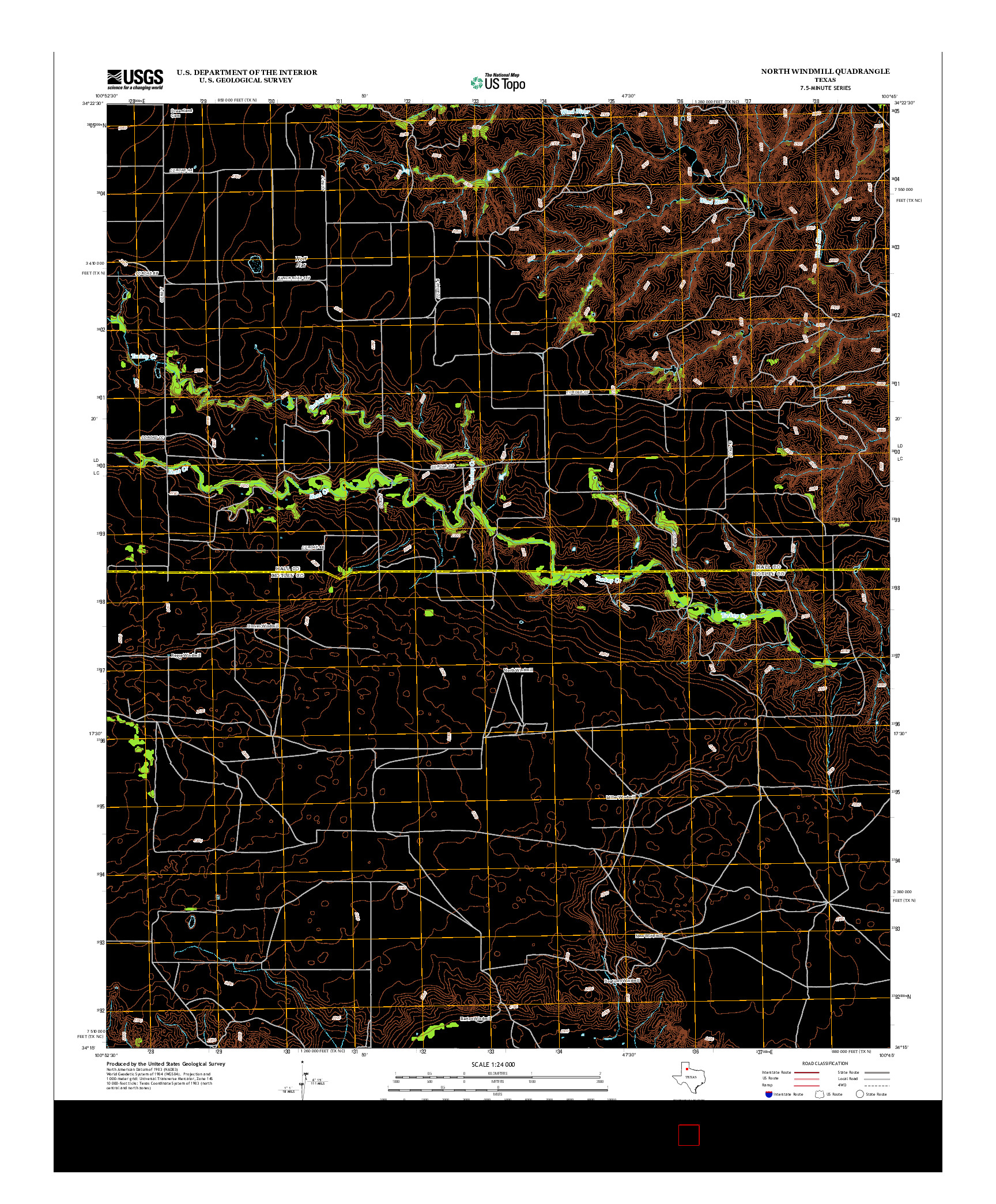 USGS US TOPO 7.5-MINUTE MAP FOR NORTH WINDMILL, TX 2012