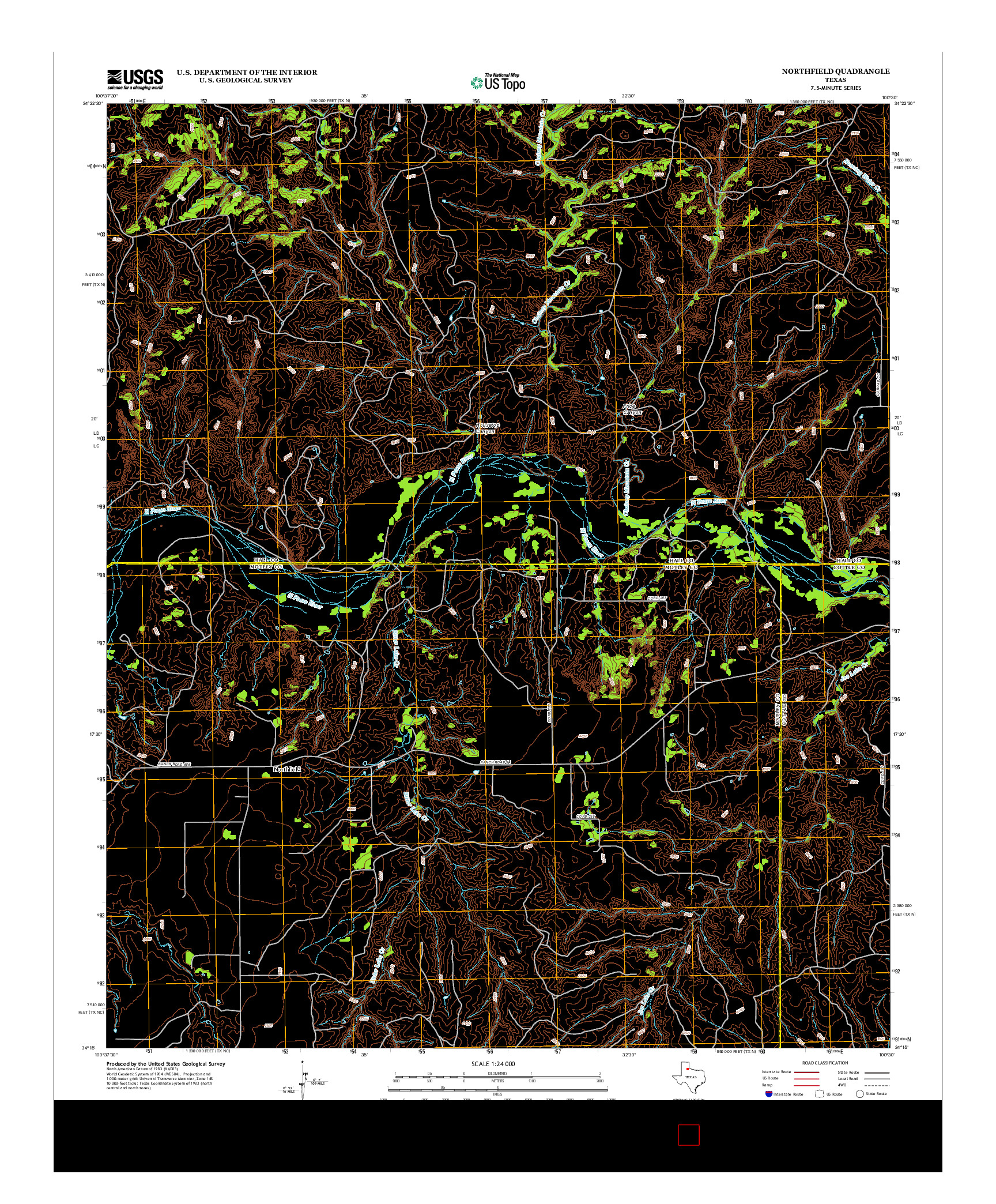 USGS US TOPO 7.5-MINUTE MAP FOR NORTHFIELD, TX 2012