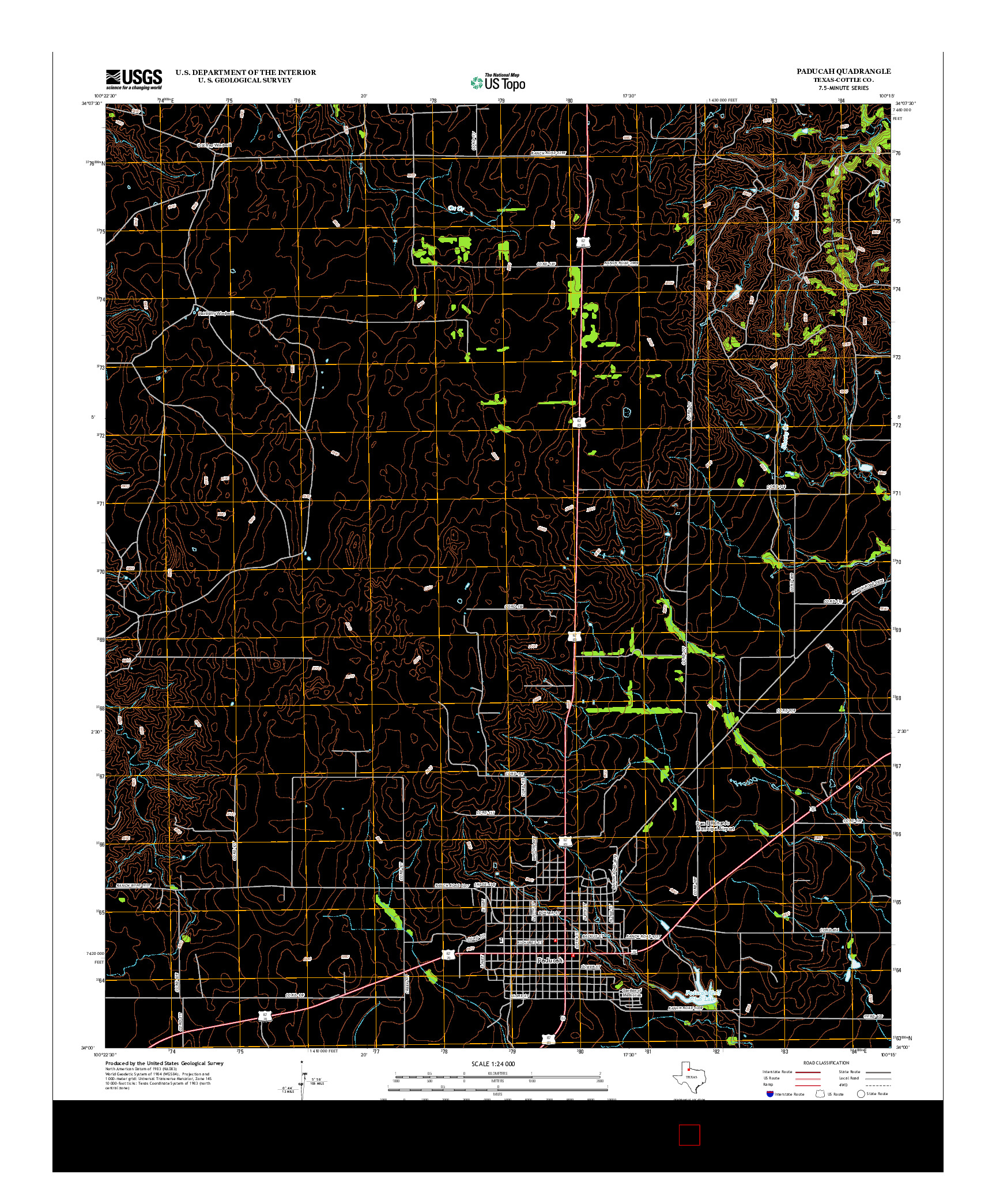 USGS US TOPO 7.5-MINUTE MAP FOR PADUCAH, TX 2012