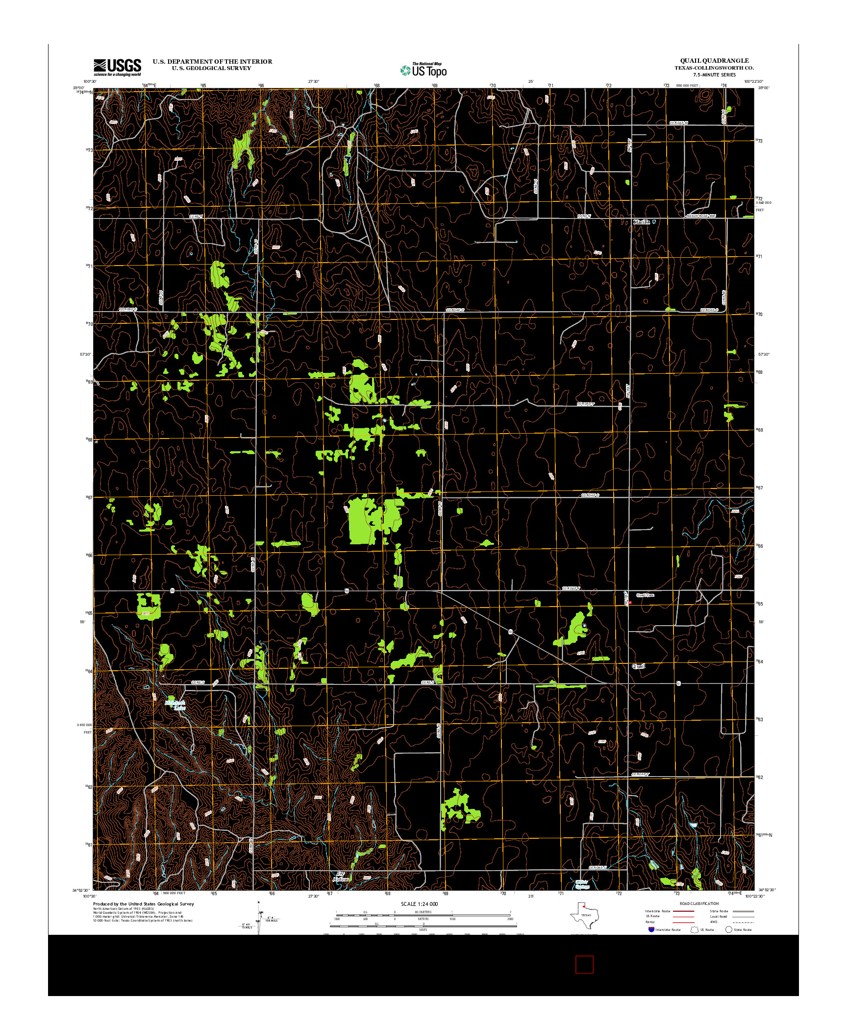 USGS US TOPO 7.5-MINUTE MAP FOR QUAIL, TX 2012