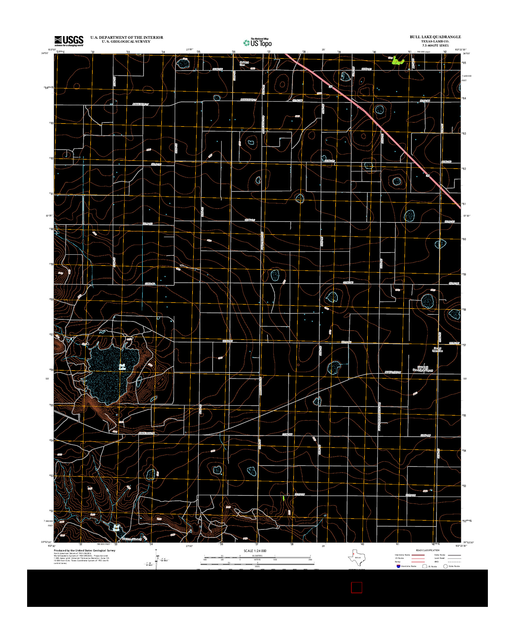 USGS US TOPO 7.5-MINUTE MAP FOR BULL LAKE, TX 2012