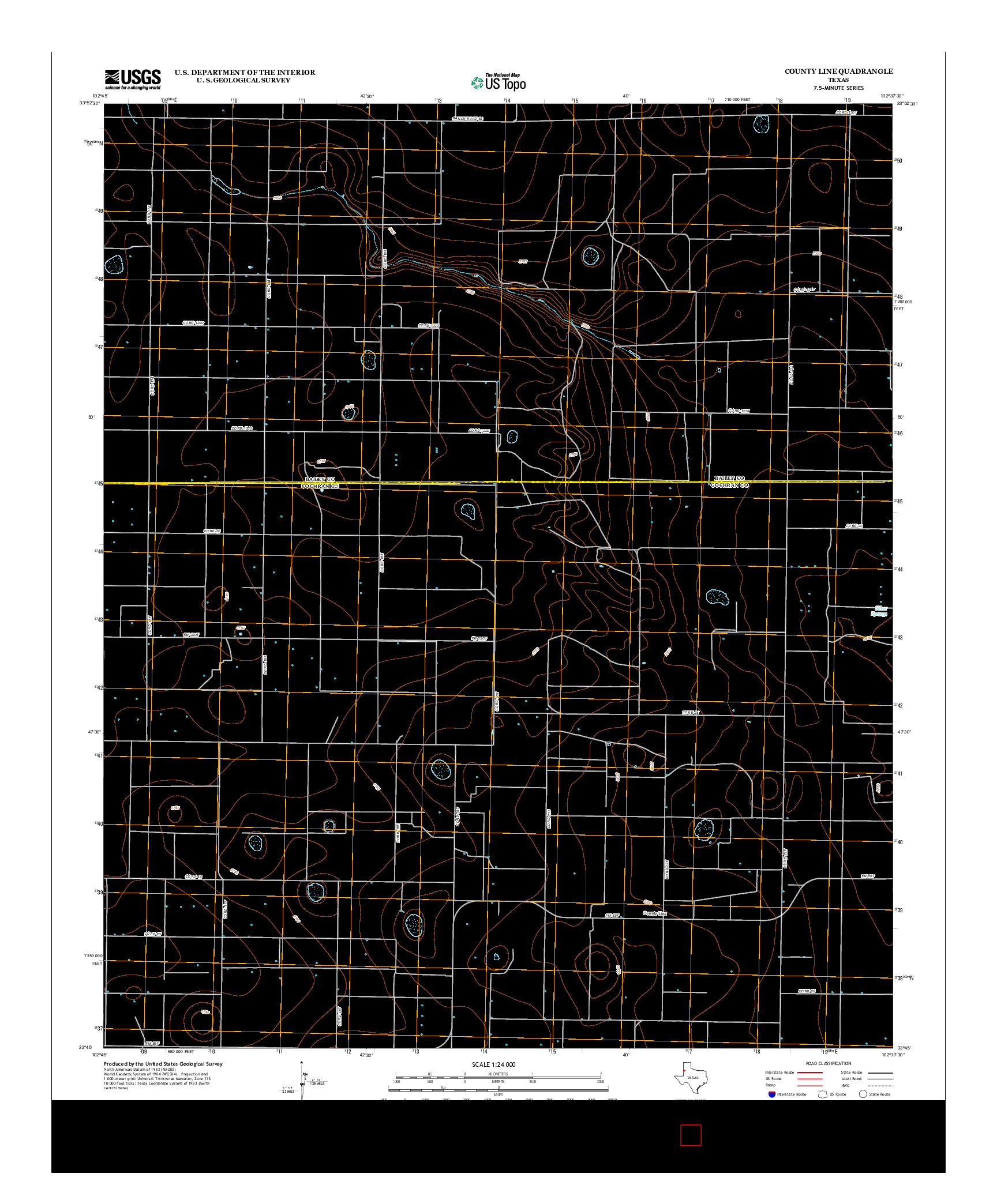 USGS US TOPO 7.5-MINUTE MAP FOR COUNTY LINE, TX 2012