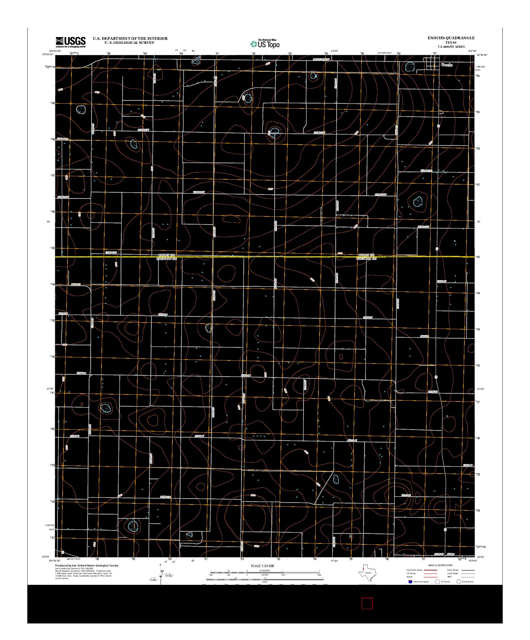 USGS US TOPO 7.5-MINUTE MAP FOR ENOCHS, TX 2012