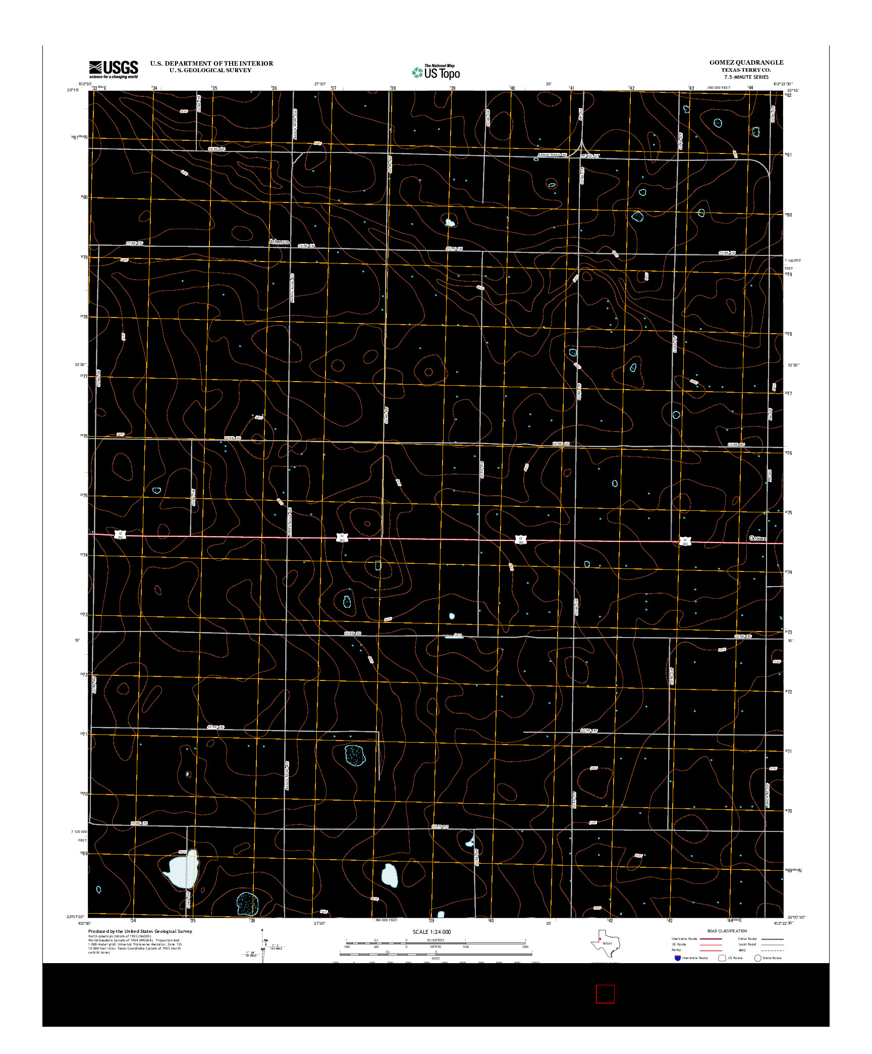 USGS US TOPO 7.5-MINUTE MAP FOR GOMEZ, TX 2012