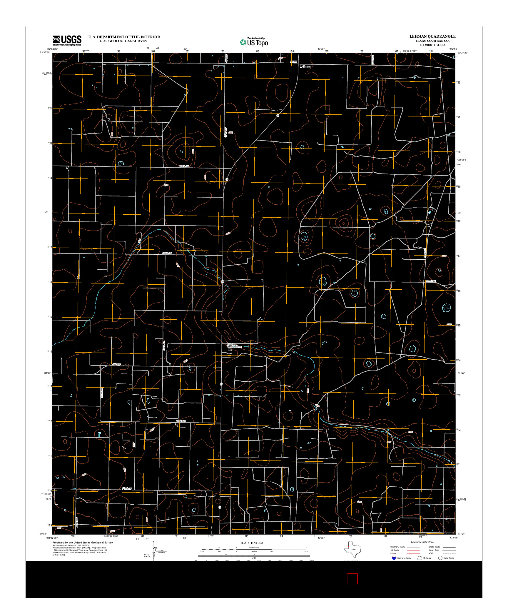 USGS US TOPO 7.5-MINUTE MAP FOR LEHMAN, TX 2012