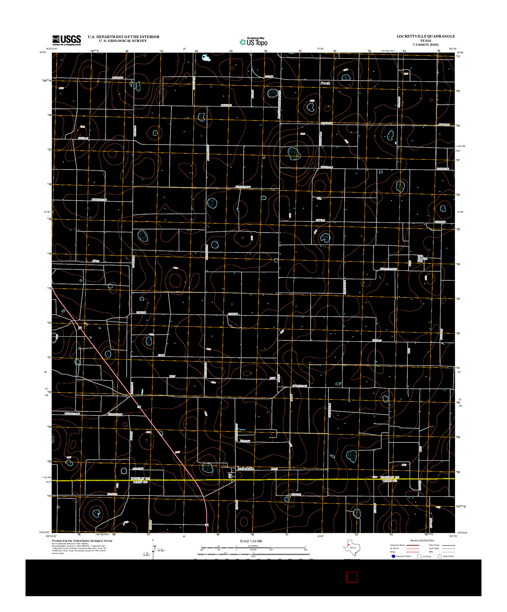USGS US TOPO 7.5-MINUTE MAP FOR LOCKETTVILLE, TX 2012
