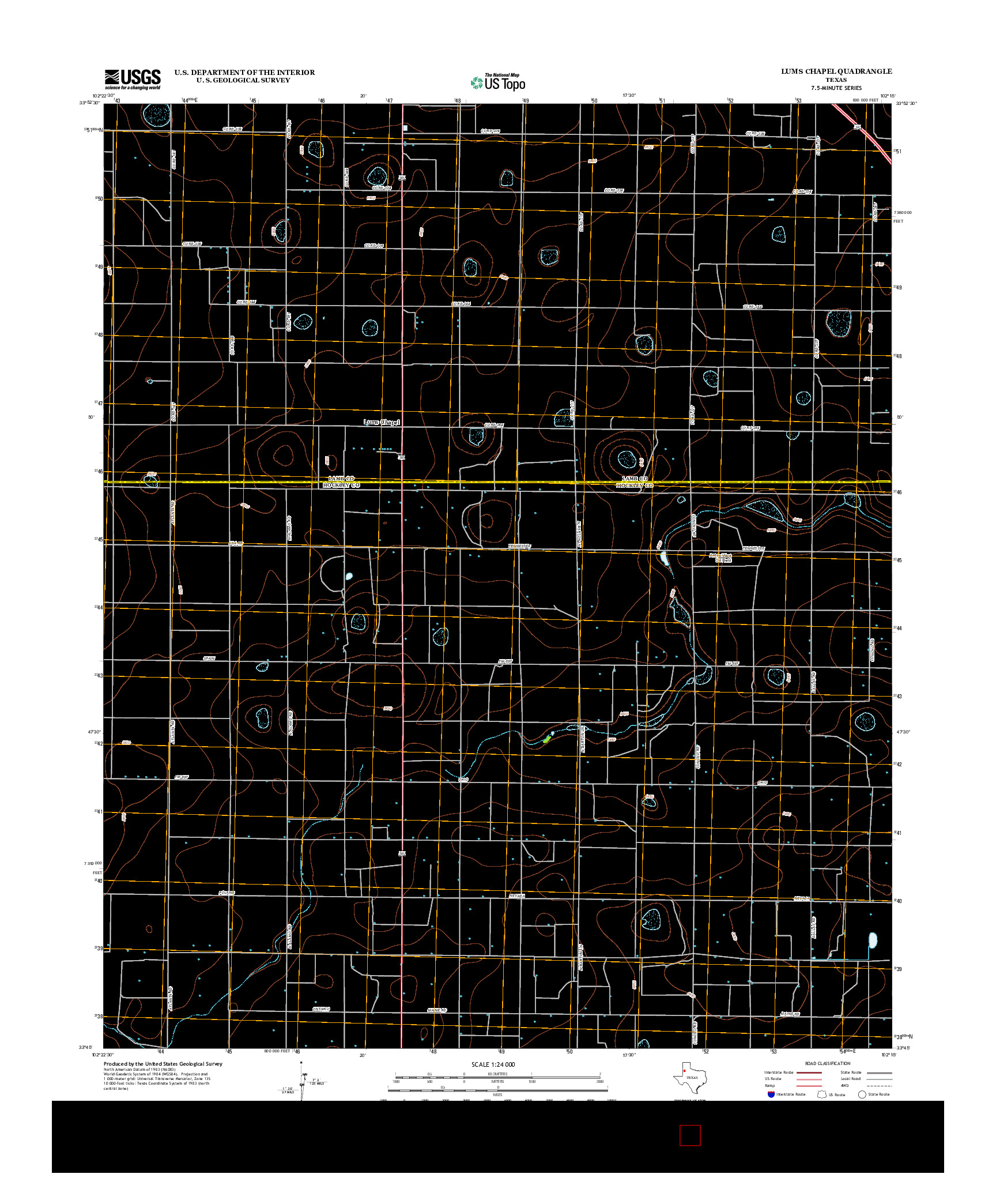 USGS US TOPO 7.5-MINUTE MAP FOR LUMS CHAPEL, TX 2012