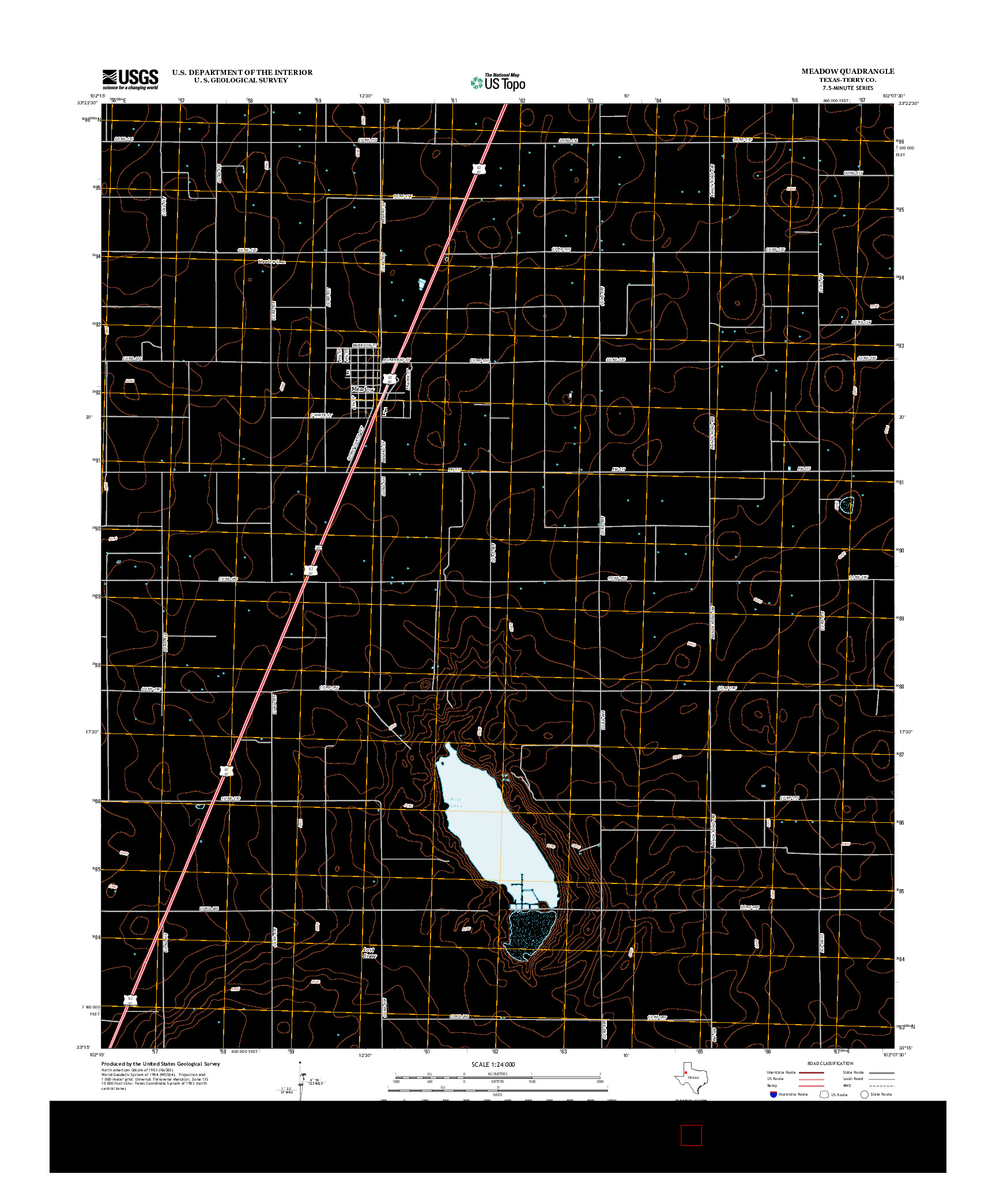 USGS US TOPO 7.5-MINUTE MAP FOR MEADOW, TX 2012