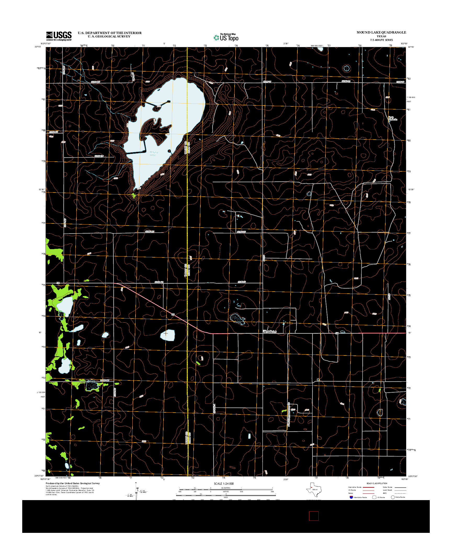 USGS US TOPO 7.5-MINUTE MAP FOR MOUND LAKE, TX 2012