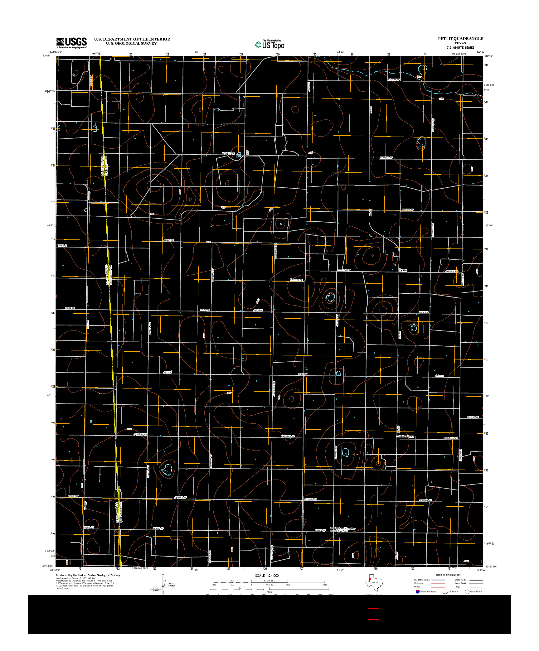 USGS US TOPO 7.5-MINUTE MAP FOR PETTIT, TX 2012