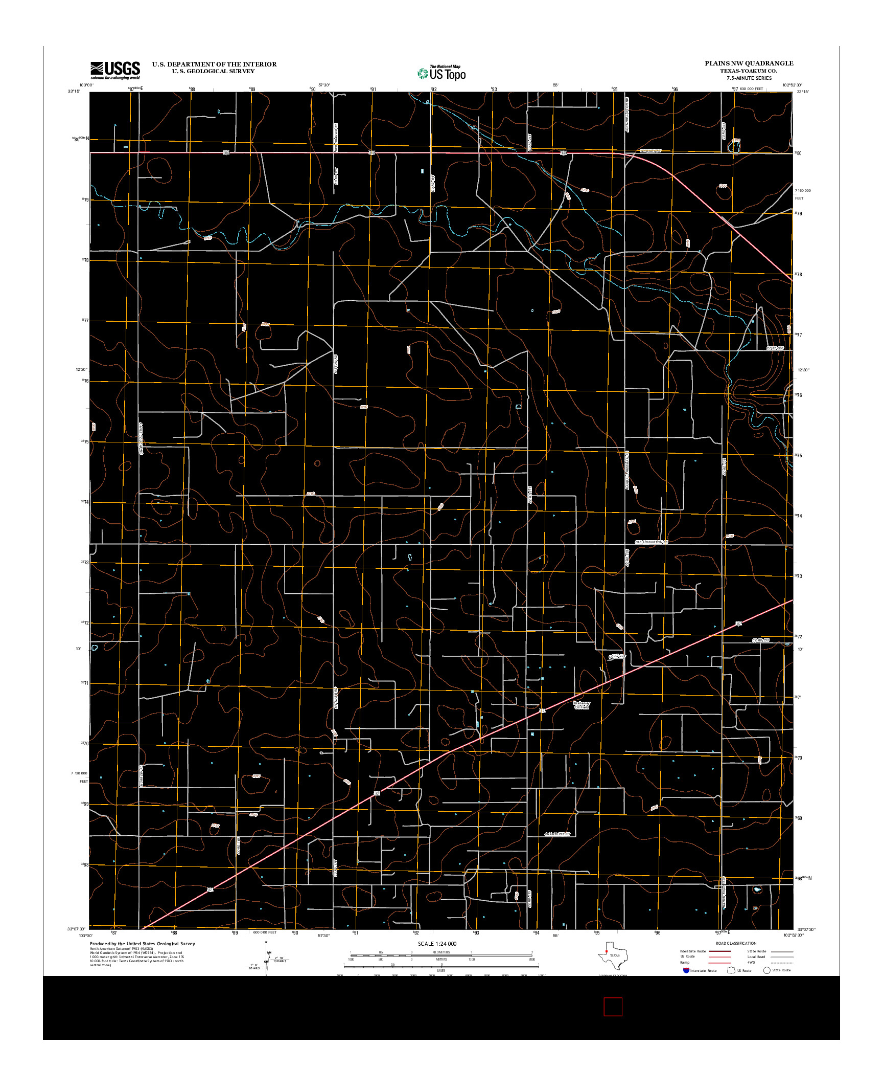 USGS US TOPO 7.5-MINUTE MAP FOR PLAINS NW, TX 2012