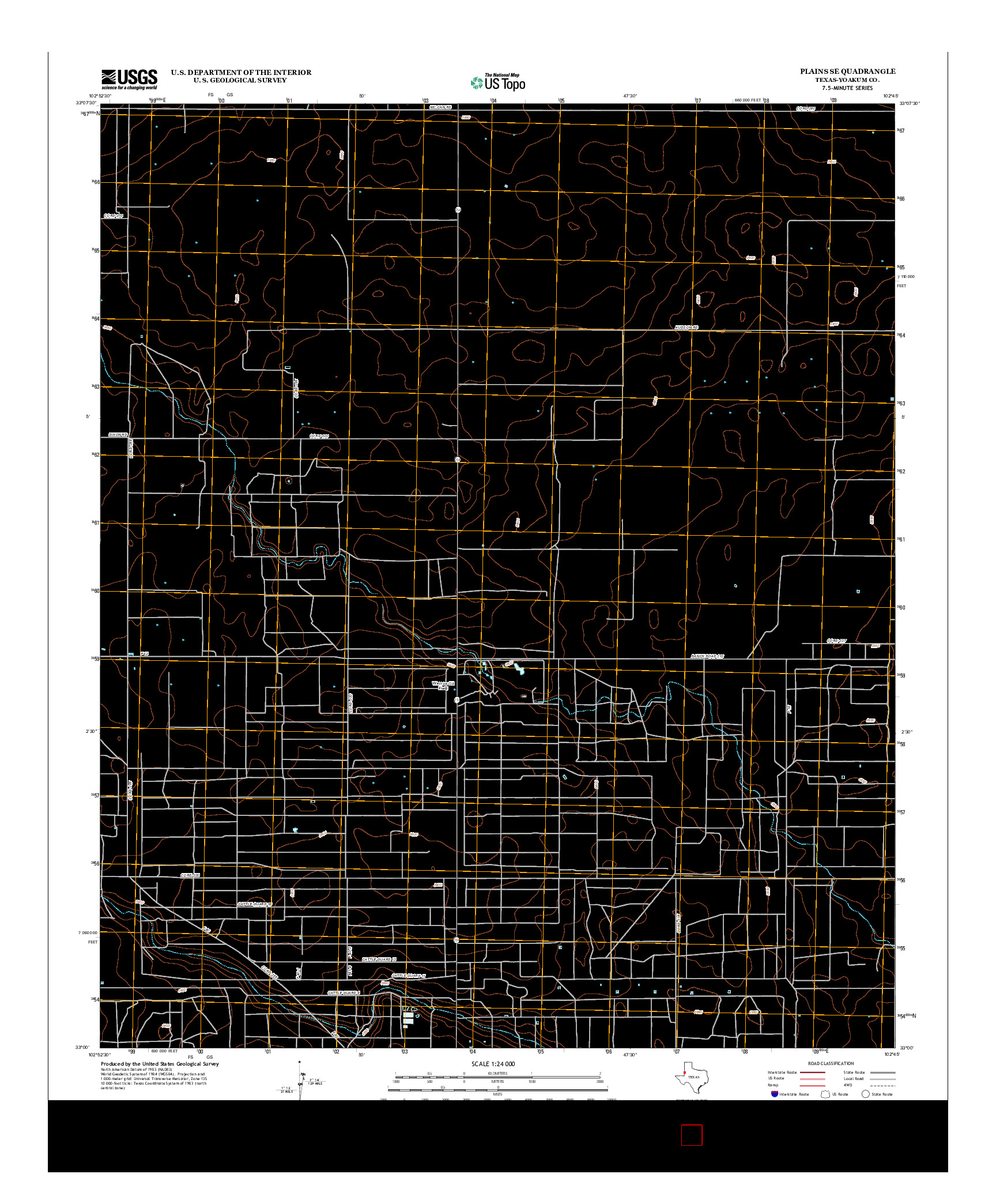 USGS US TOPO 7.5-MINUTE MAP FOR PLAINS SE, TX 2012