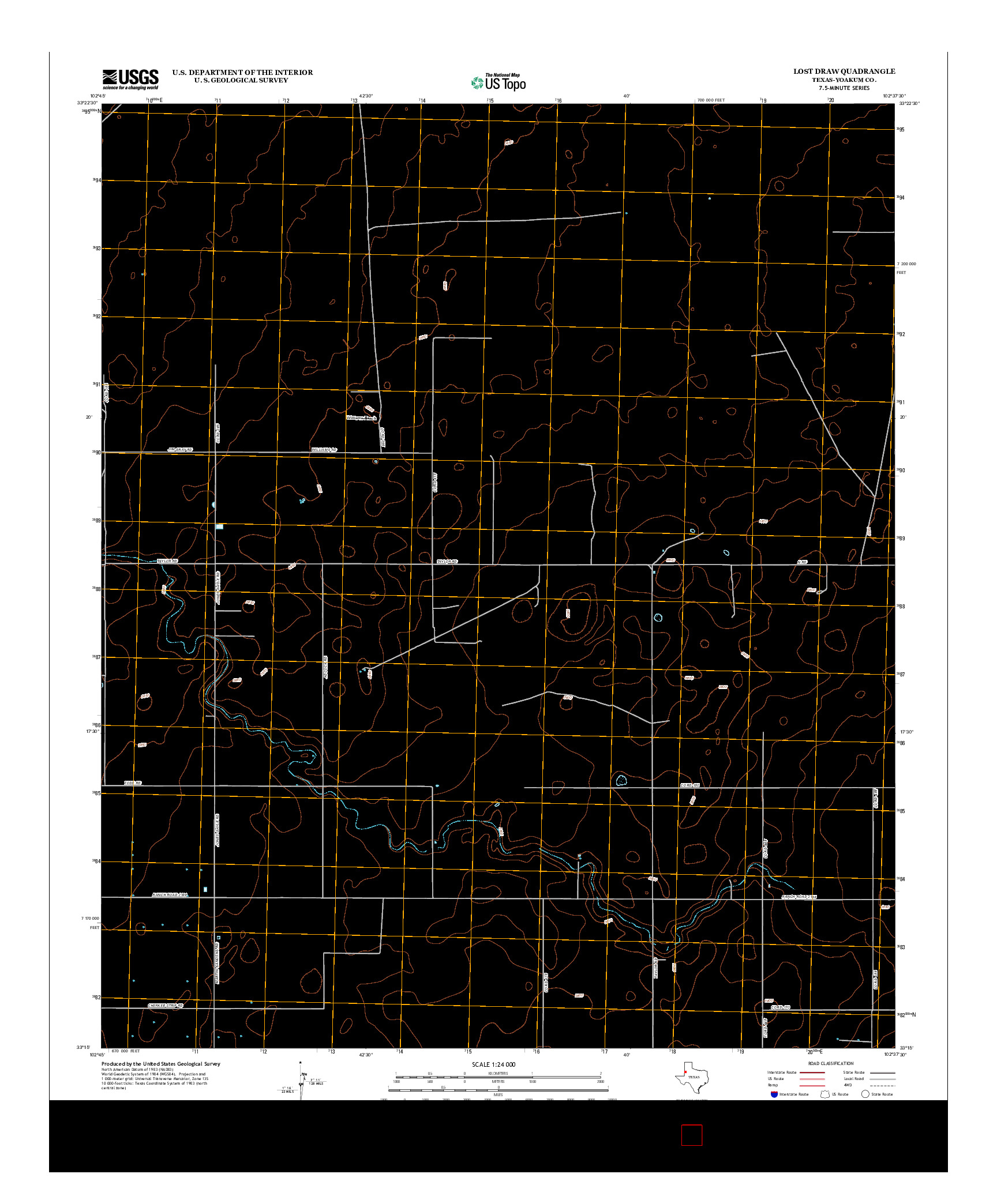 USGS US TOPO 7.5-MINUTE MAP FOR LOST DRAW, TX 2012