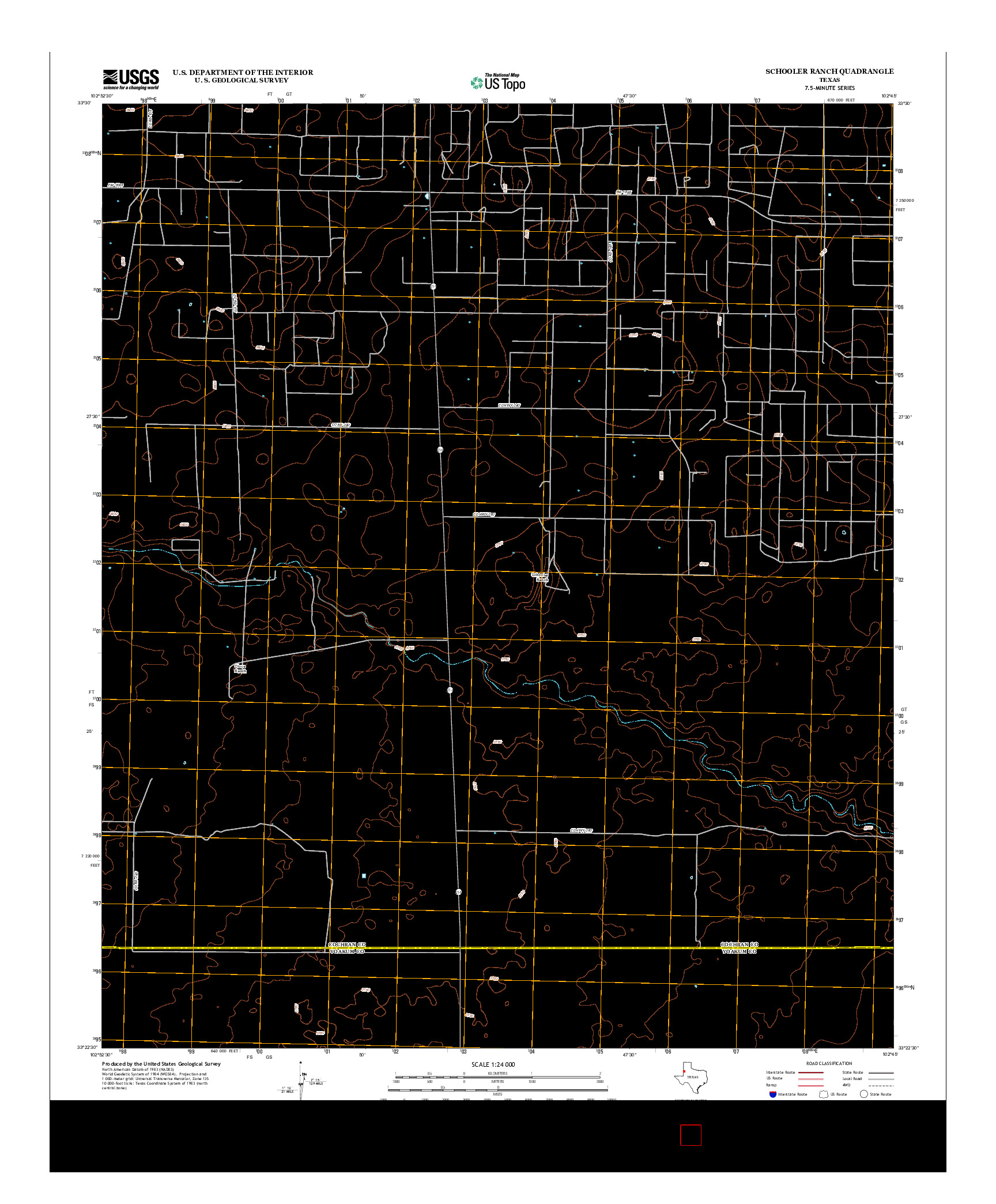 USGS US TOPO 7.5-MINUTE MAP FOR SCHOOLER RANCH, TX 2012