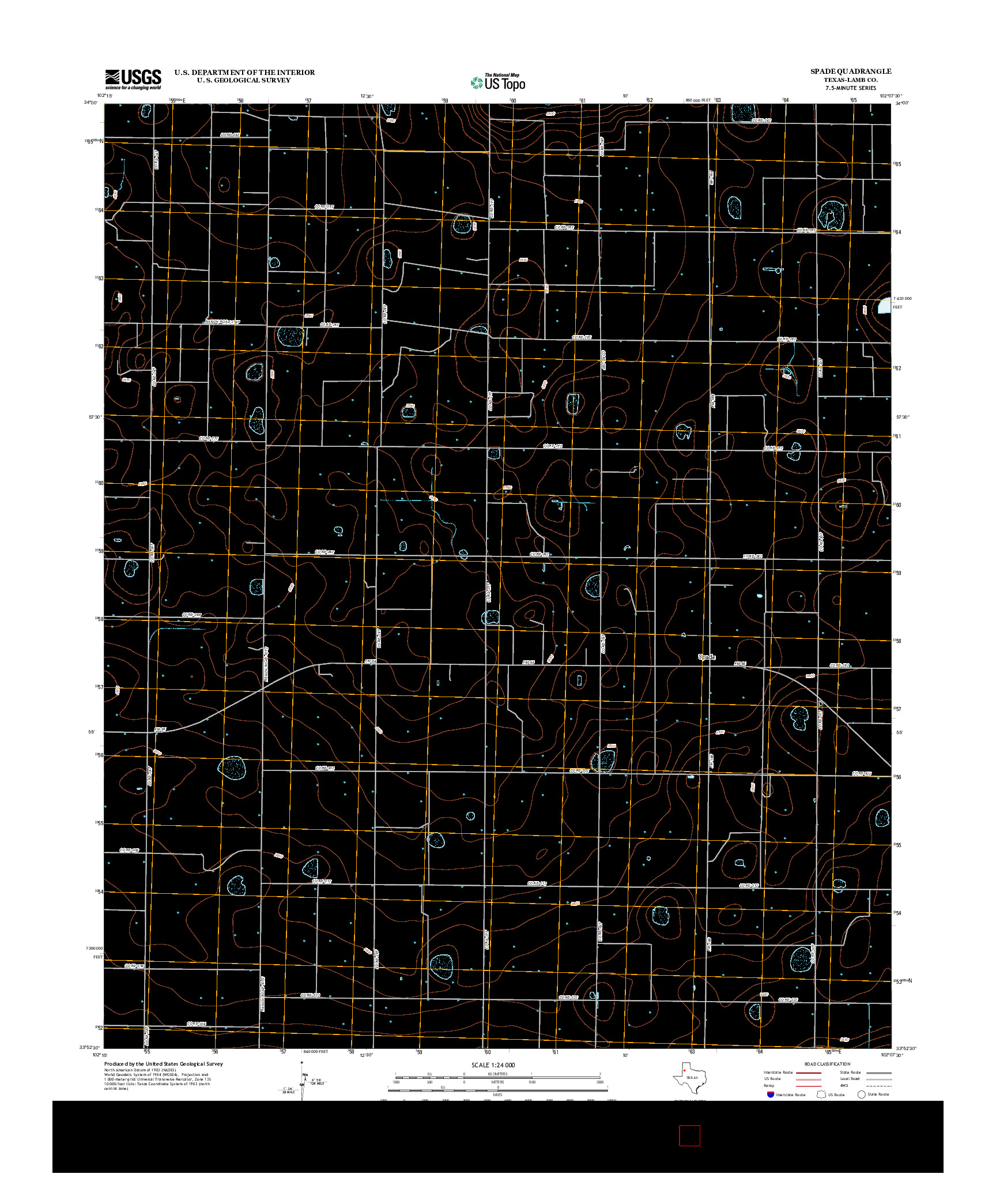 USGS US TOPO 7.5-MINUTE MAP FOR SPADE, TX 2012