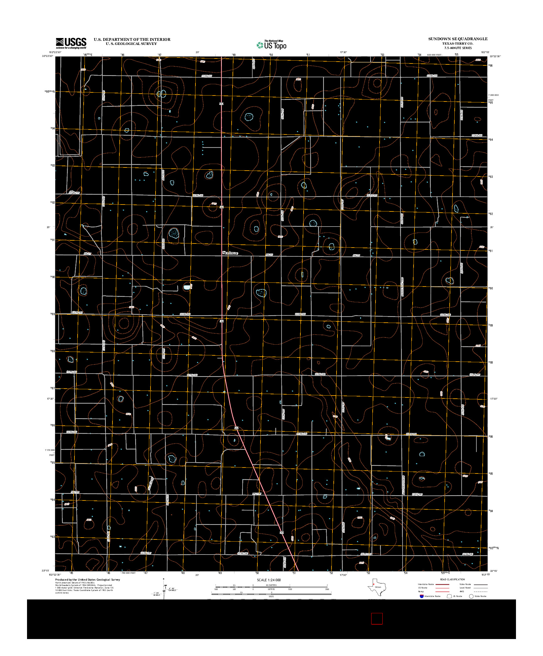 USGS US TOPO 7.5-MINUTE MAP FOR SUNDOWN SE, TX 2012