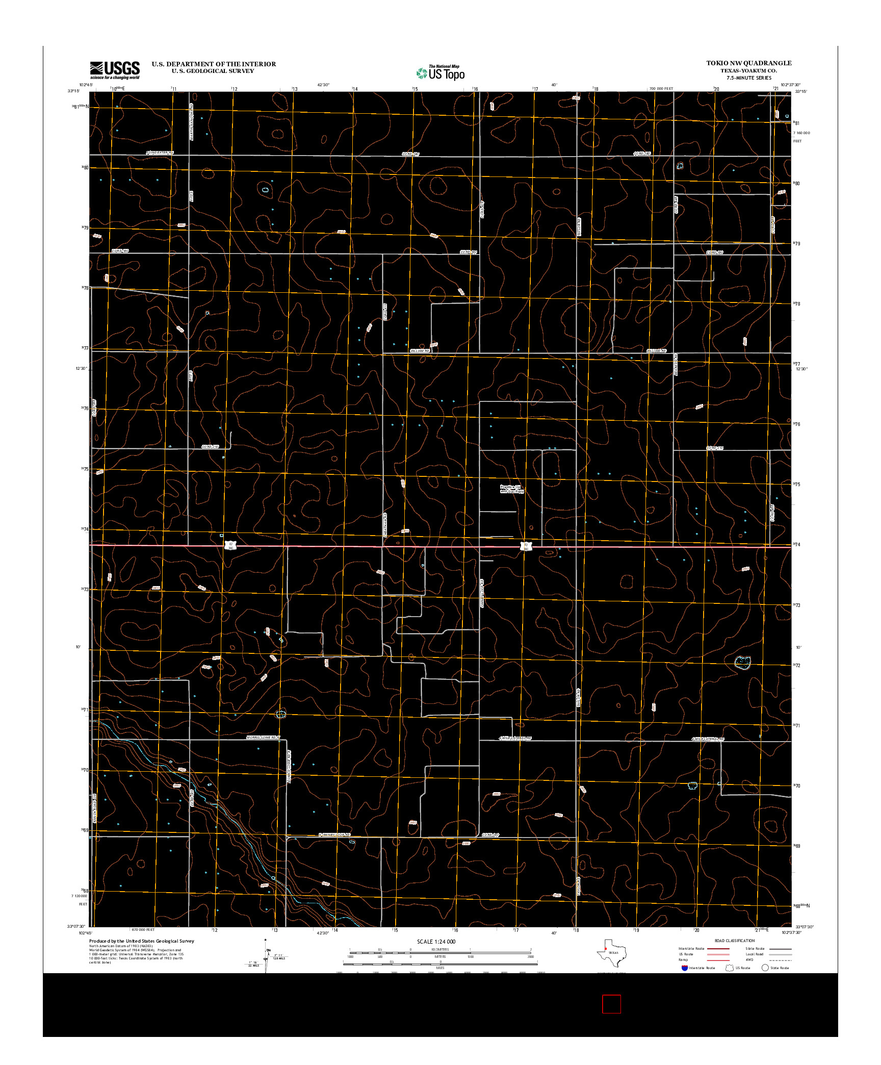 USGS US TOPO 7.5-MINUTE MAP FOR TOKIO NW, TX 2012