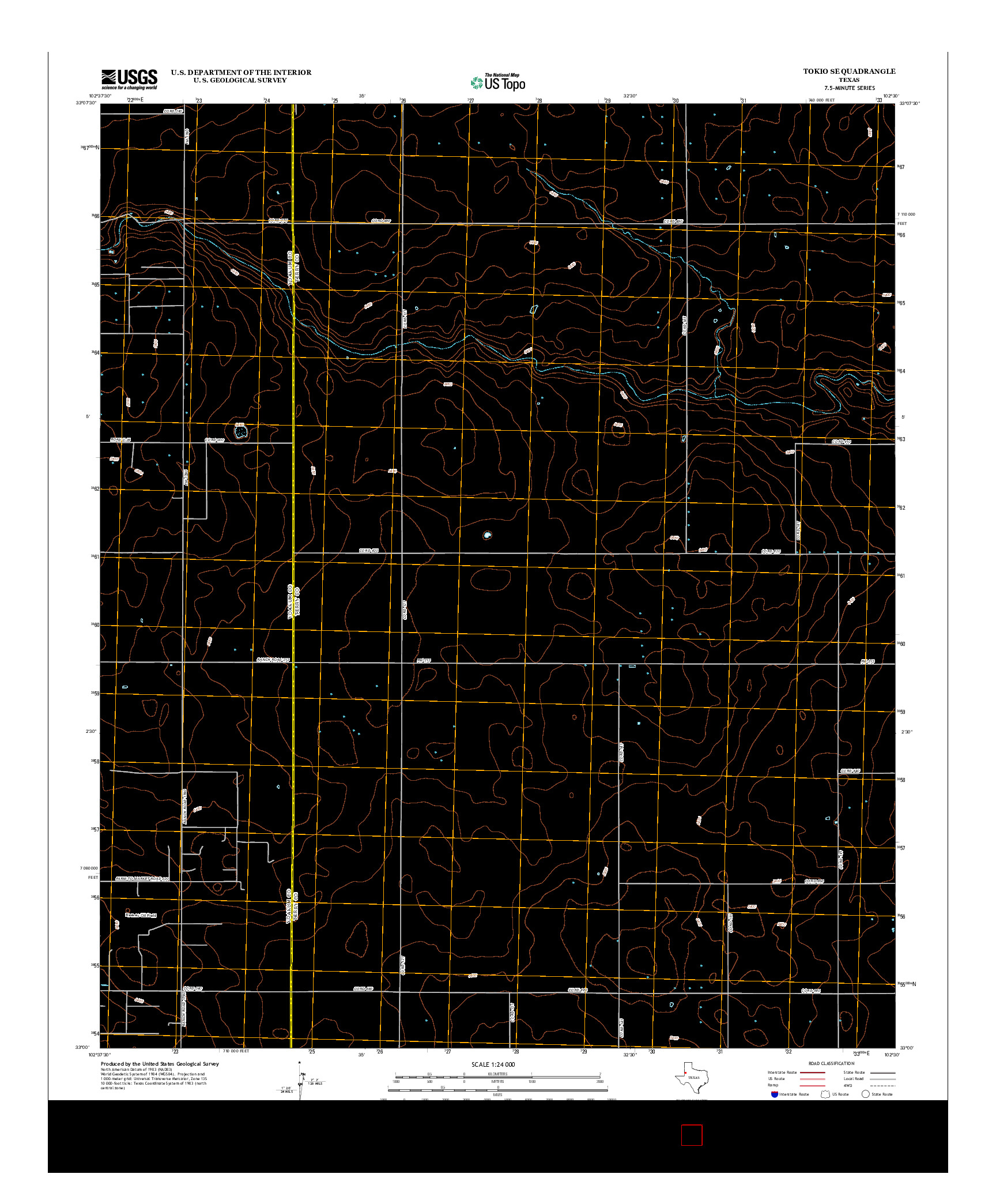 USGS US TOPO 7.5-MINUTE MAP FOR TOKIO SE, TX 2012