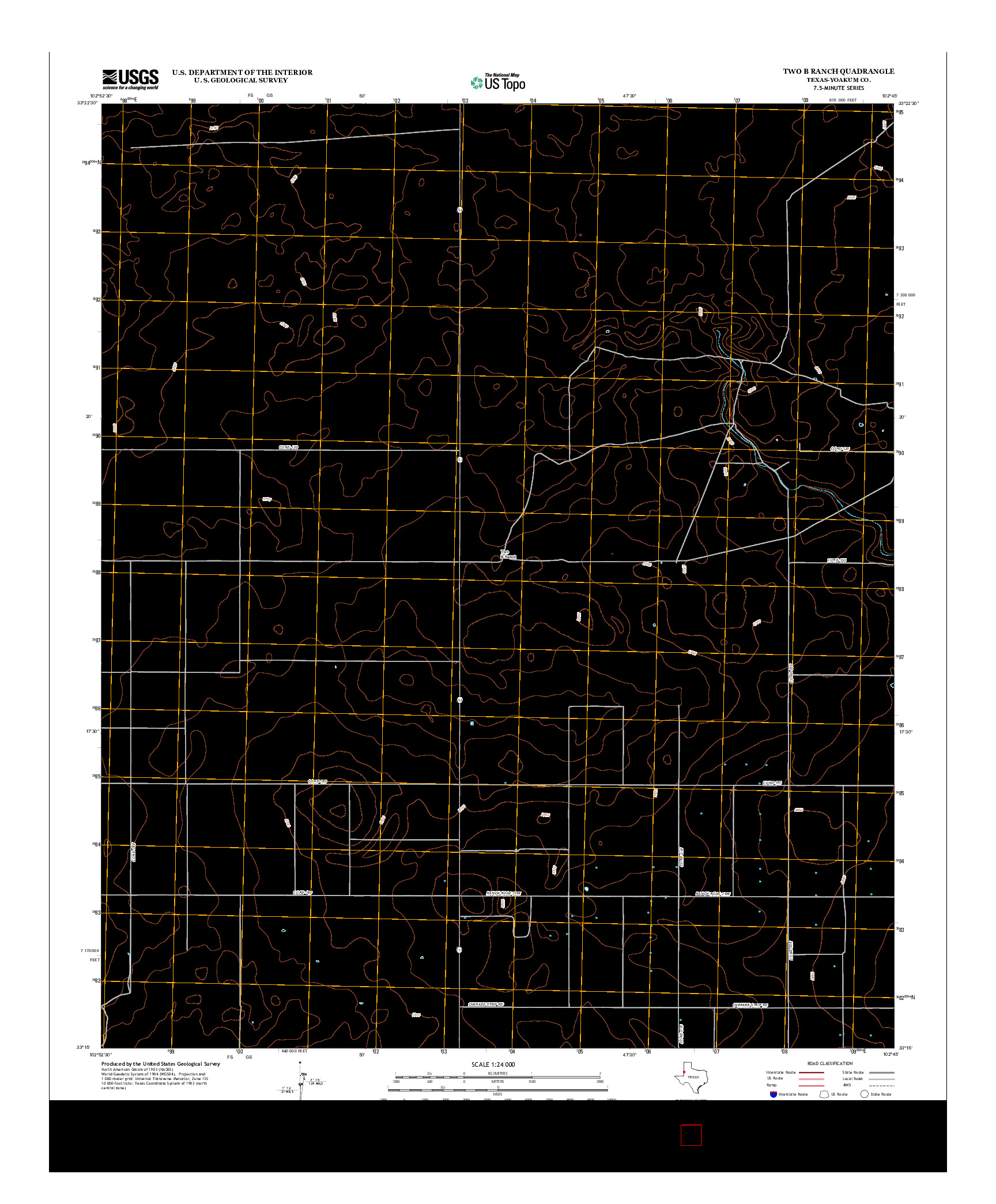 USGS US TOPO 7.5-MINUTE MAP FOR TWO B RANCH, TX 2012