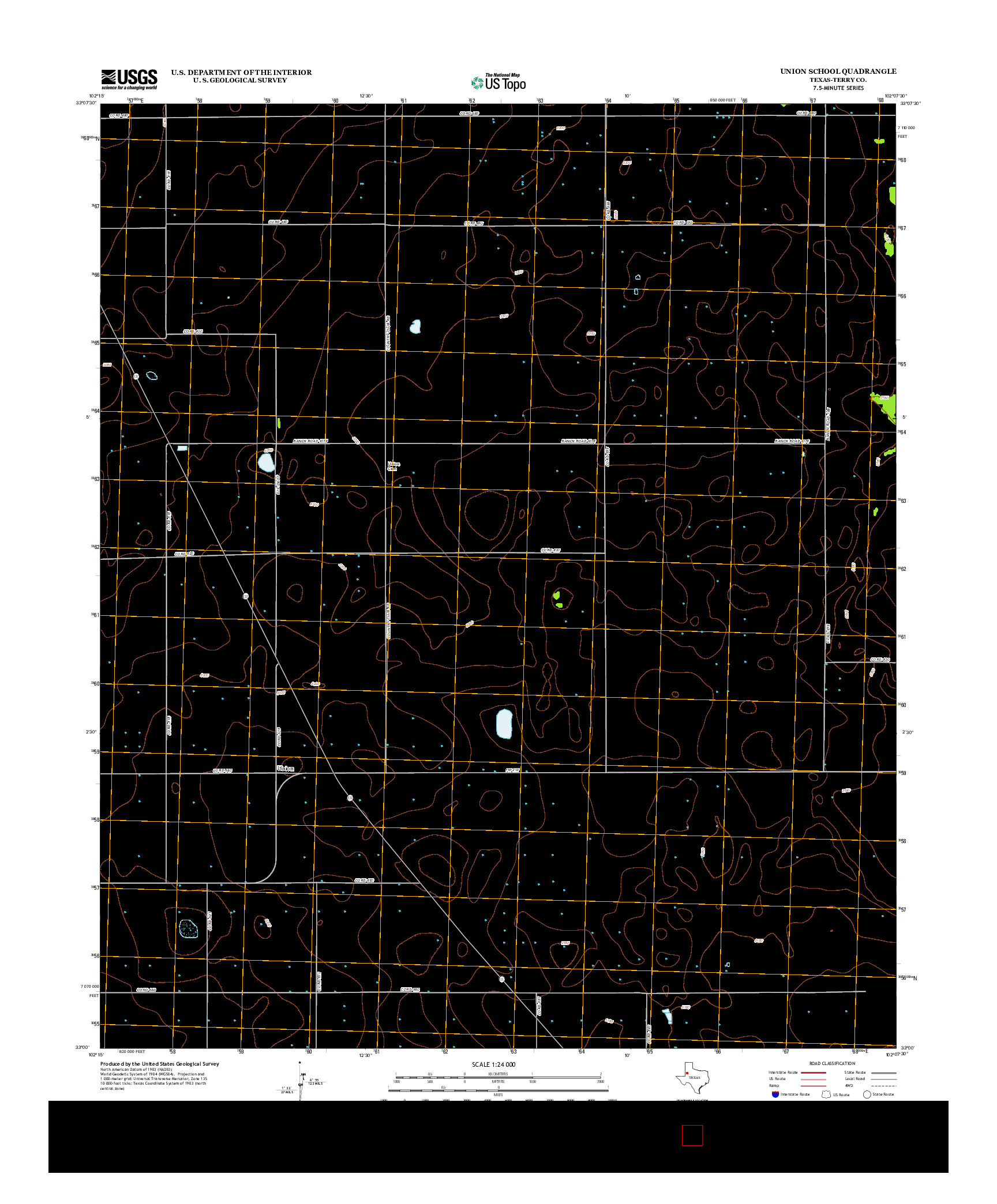 USGS US TOPO 7.5-MINUTE MAP FOR UNION SCHOOL, TX 2012