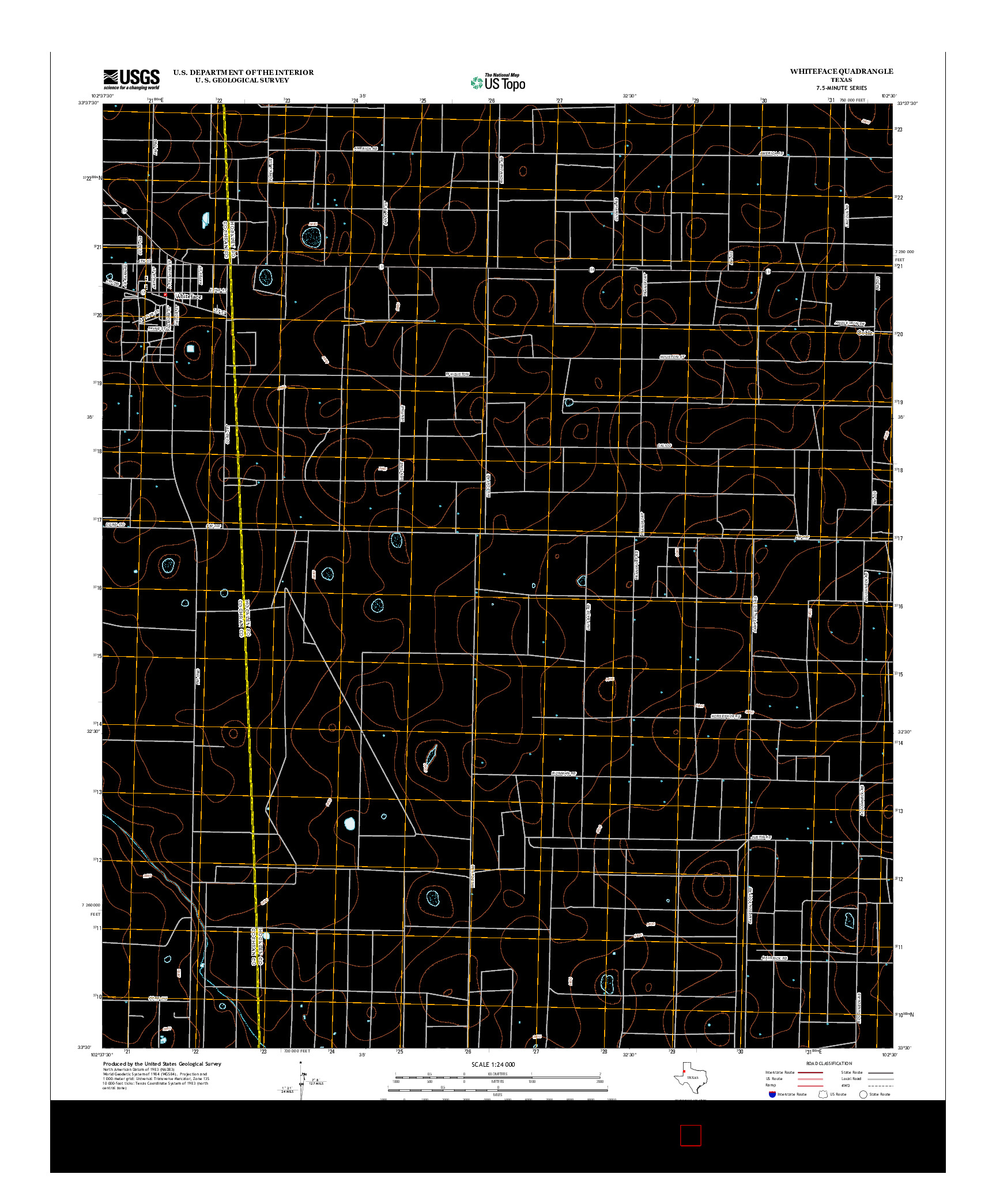 USGS US TOPO 7.5-MINUTE MAP FOR WHITEFACE, TX 2012