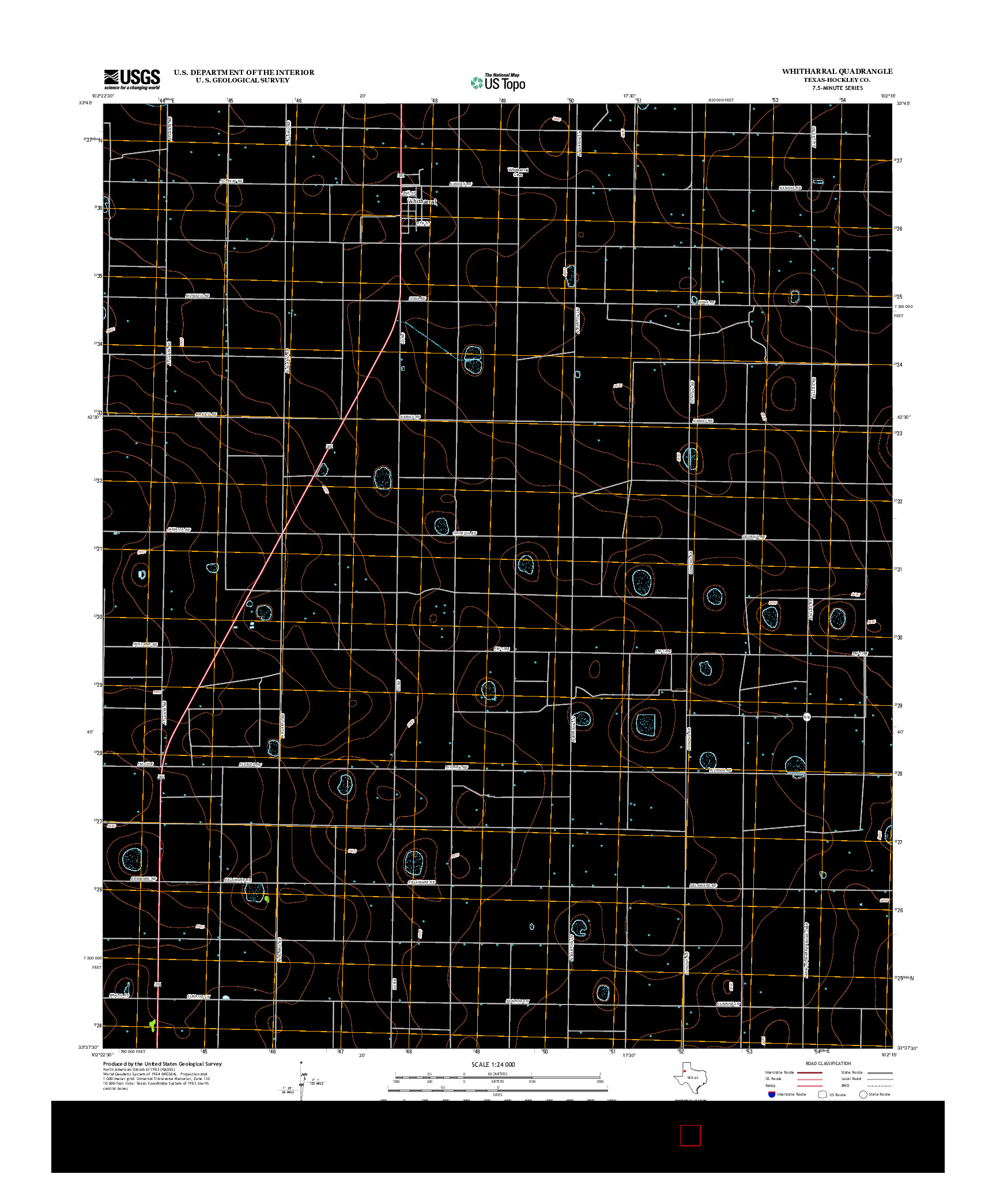 USGS US TOPO 7.5-MINUTE MAP FOR WHITHARRAL, TX 2012