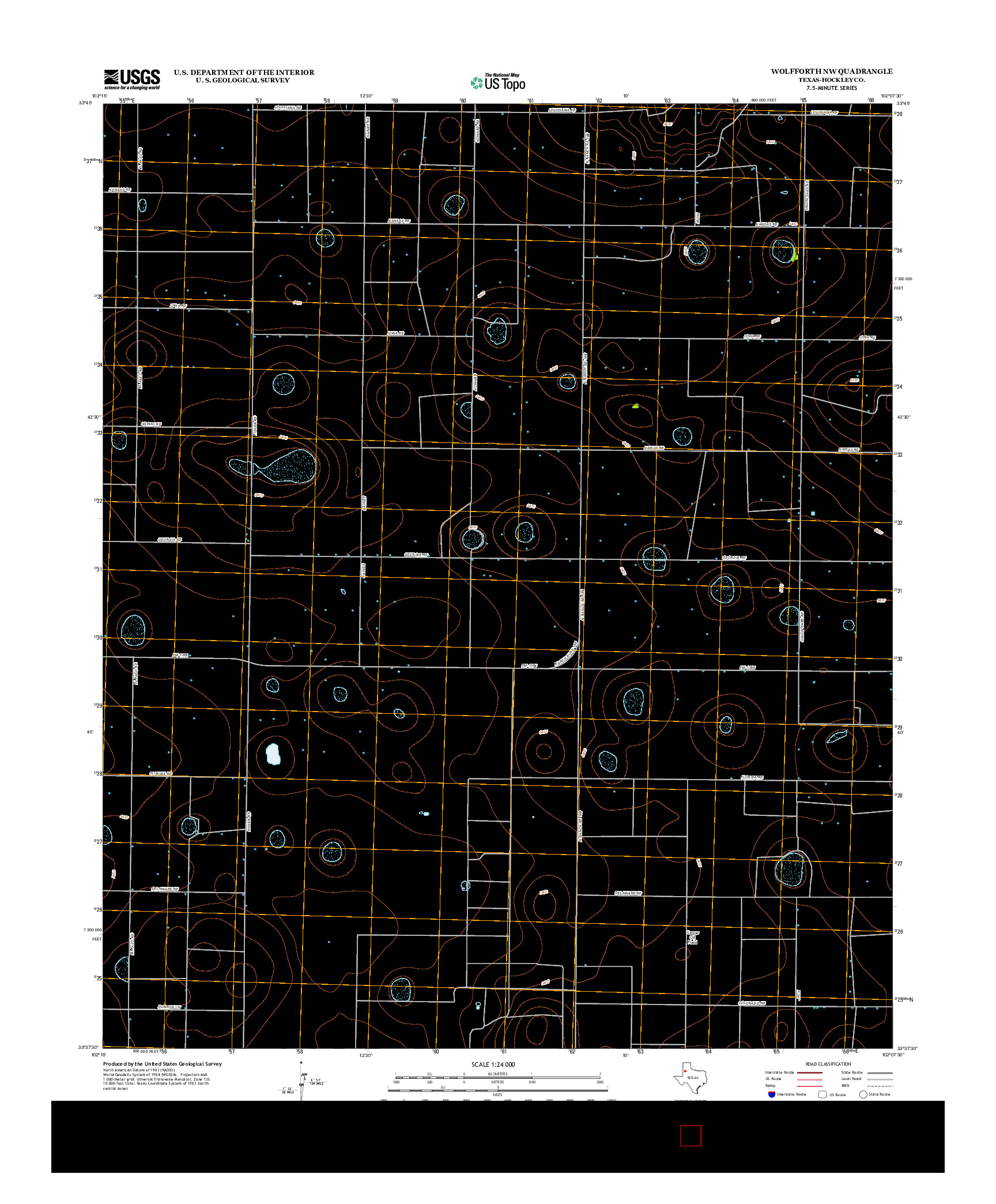 USGS US TOPO 7.5-MINUTE MAP FOR WOLFFORTH NW, TX 2012