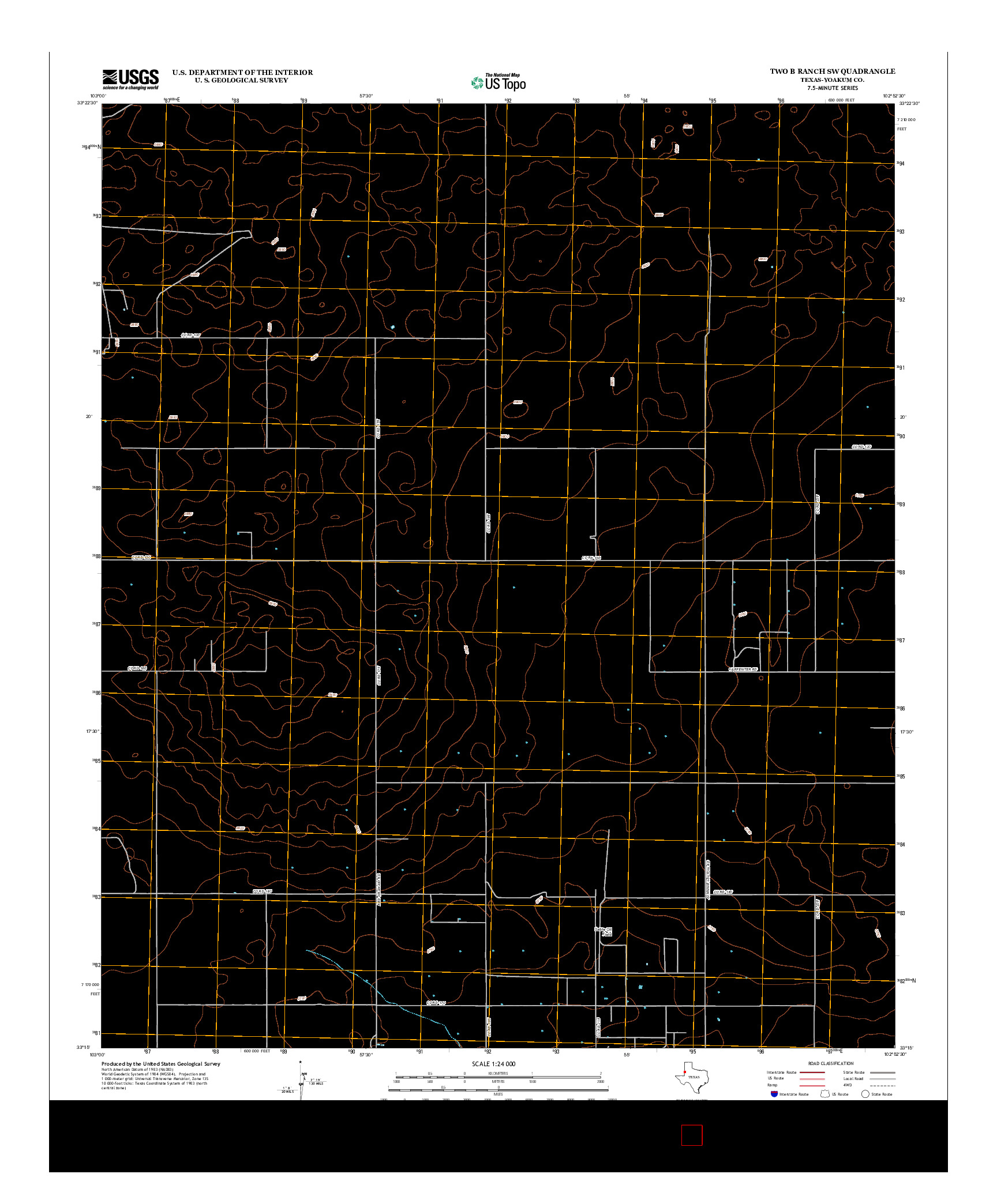 USGS US TOPO 7.5-MINUTE MAP FOR TWO B RANCH SW, TX 2012