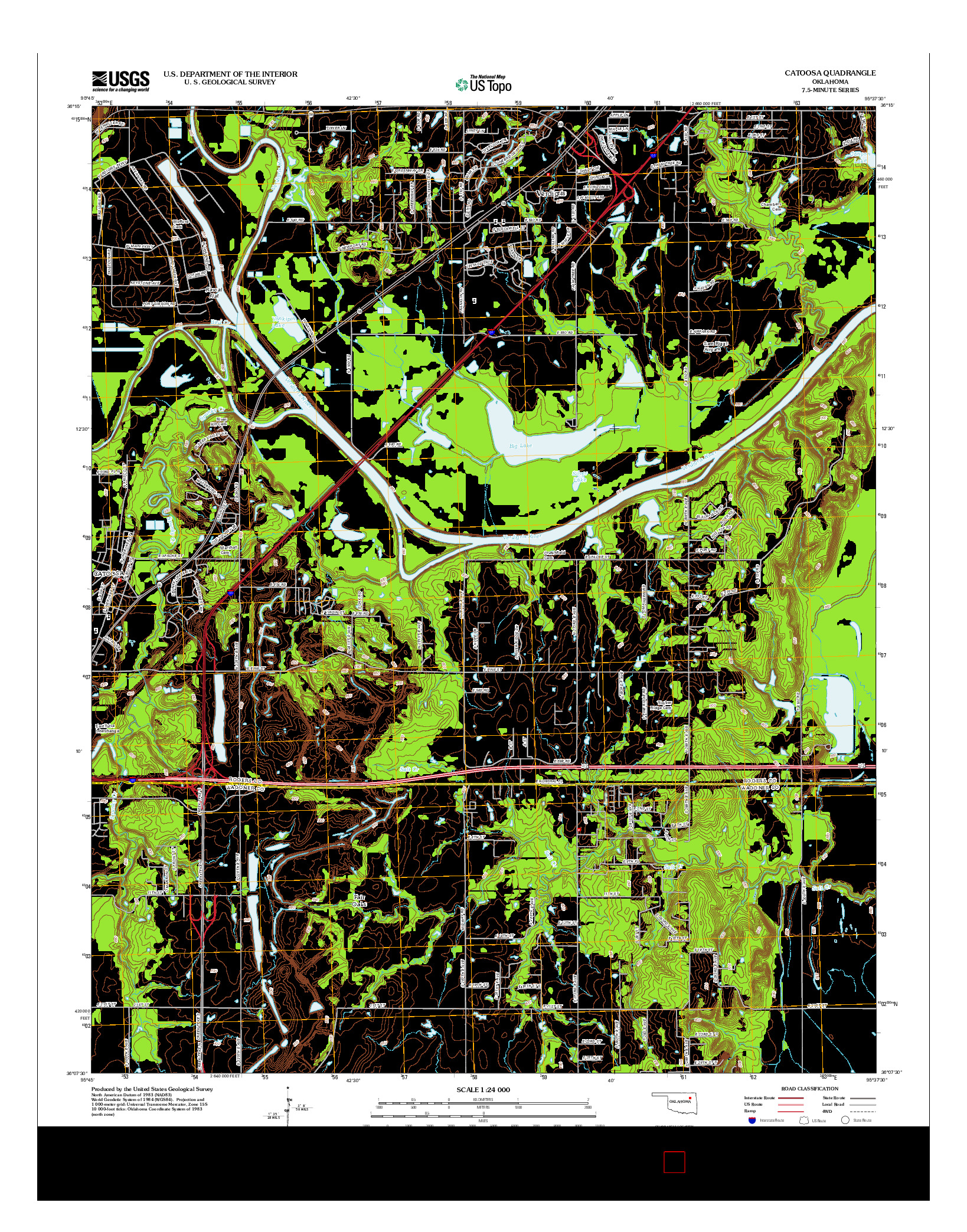 USGS US TOPO 7.5-MINUTE MAP FOR CATOOSA, OK 2012