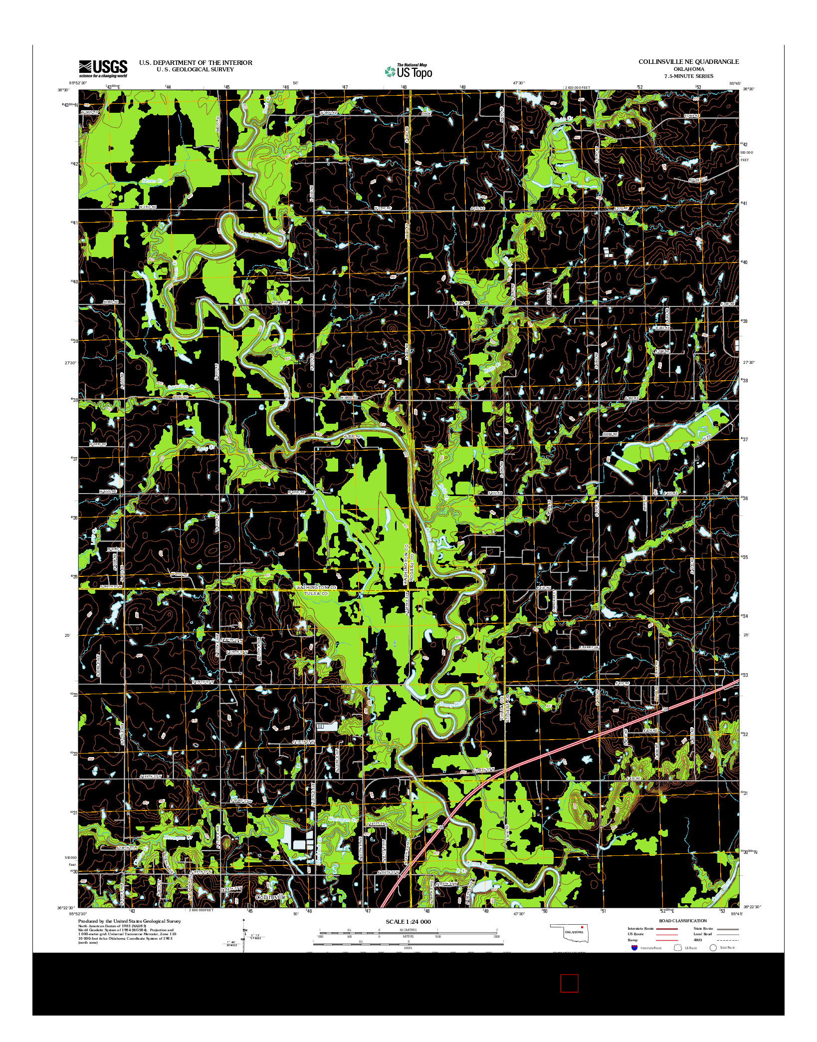USGS US TOPO 7.5-MINUTE MAP FOR COLLINSVILLE NE, OK 2012