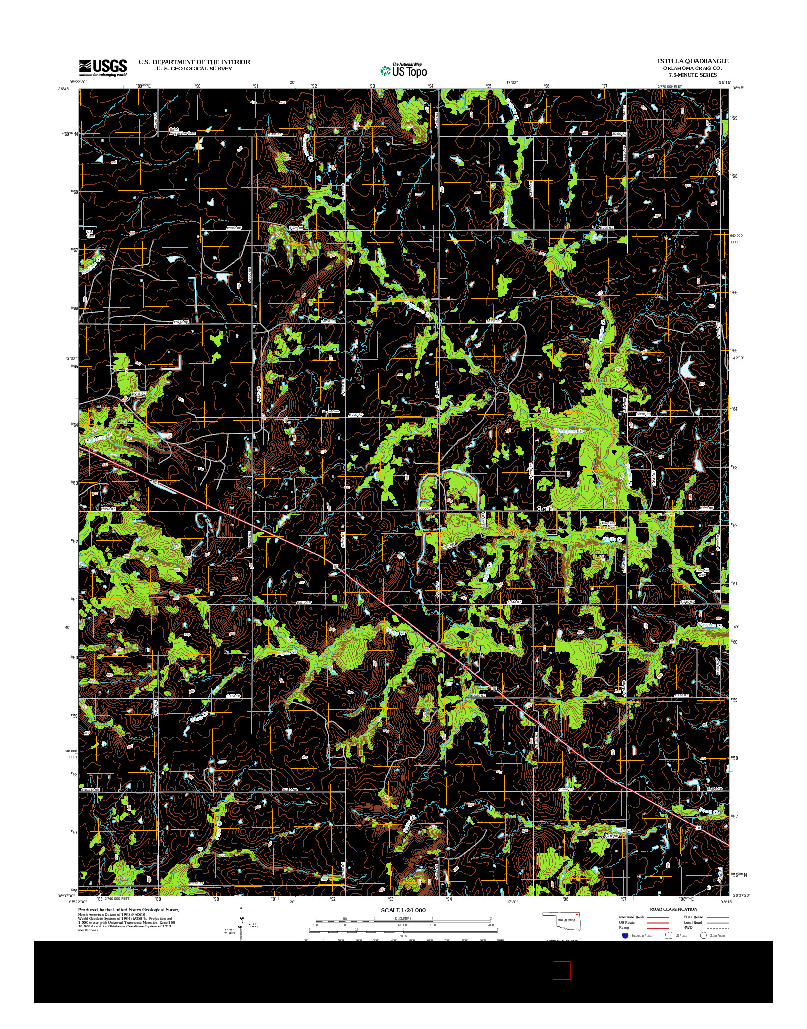 USGS US TOPO 7.5-MINUTE MAP FOR ESTELLA, OK 2012