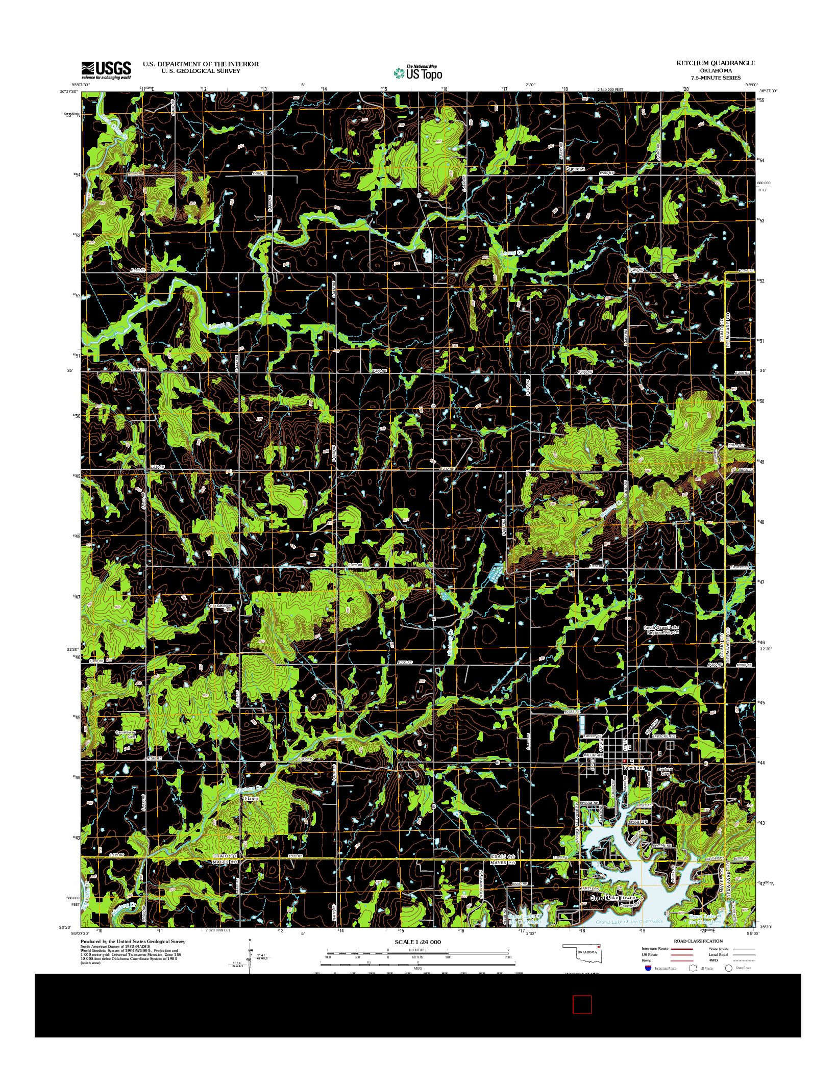 USGS US TOPO 7.5-MINUTE MAP FOR KETCHUM, OK 2012