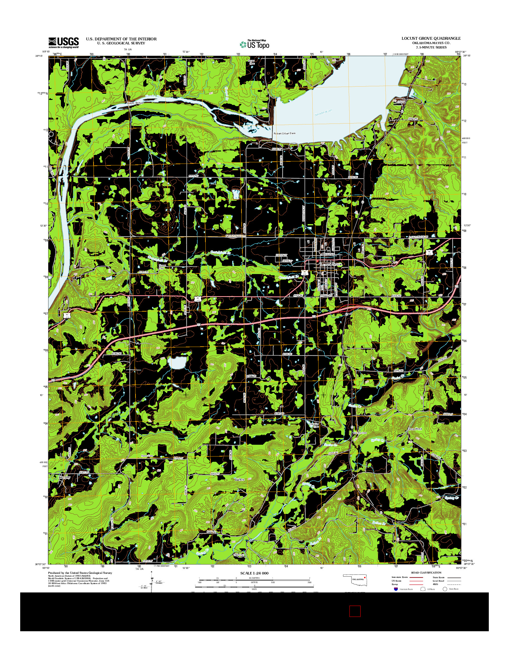 USGS US TOPO 7.5-MINUTE MAP FOR LOCUST GROVE, OK 2012