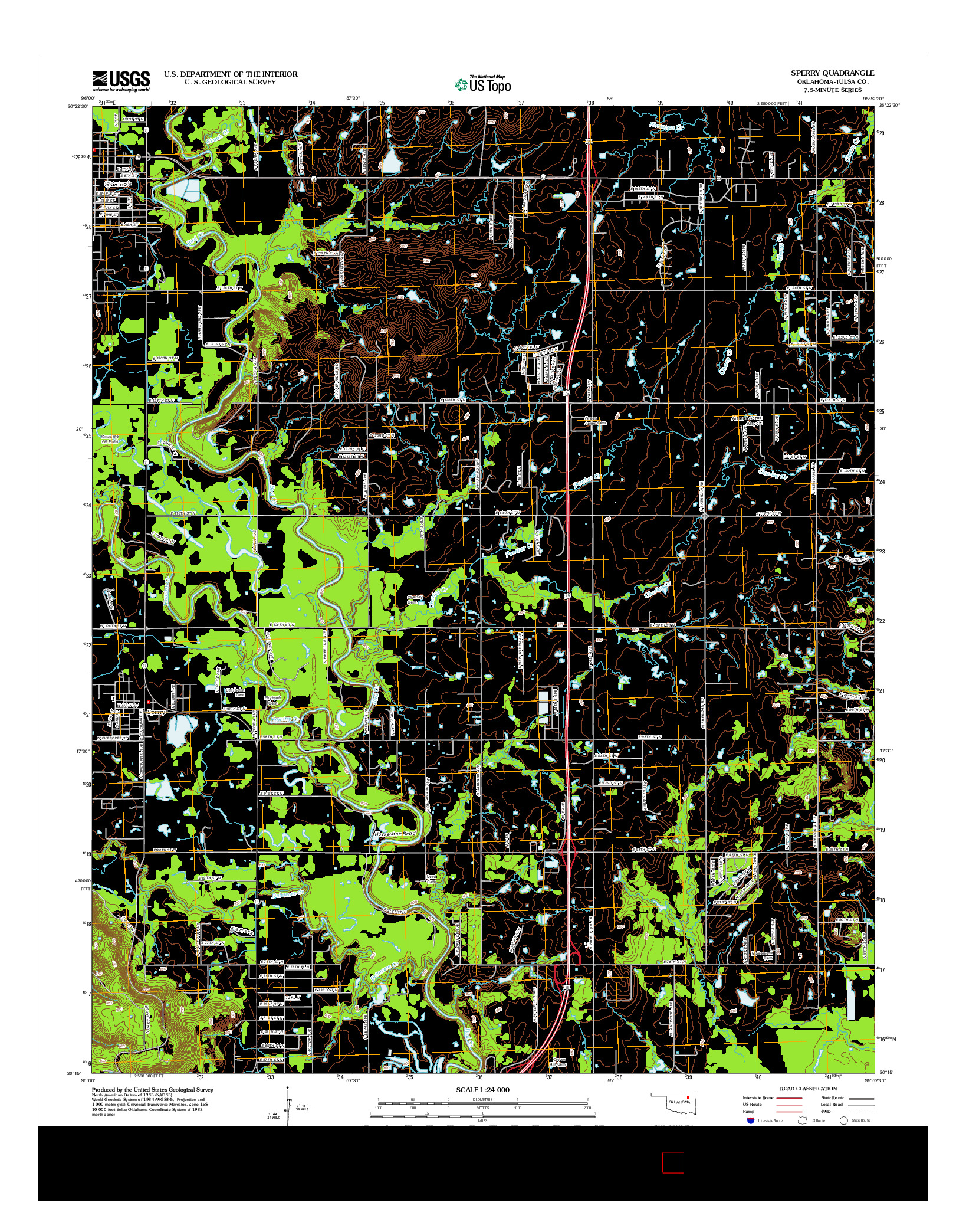 USGS US TOPO 7.5-MINUTE MAP FOR SPERRY, OK 2012