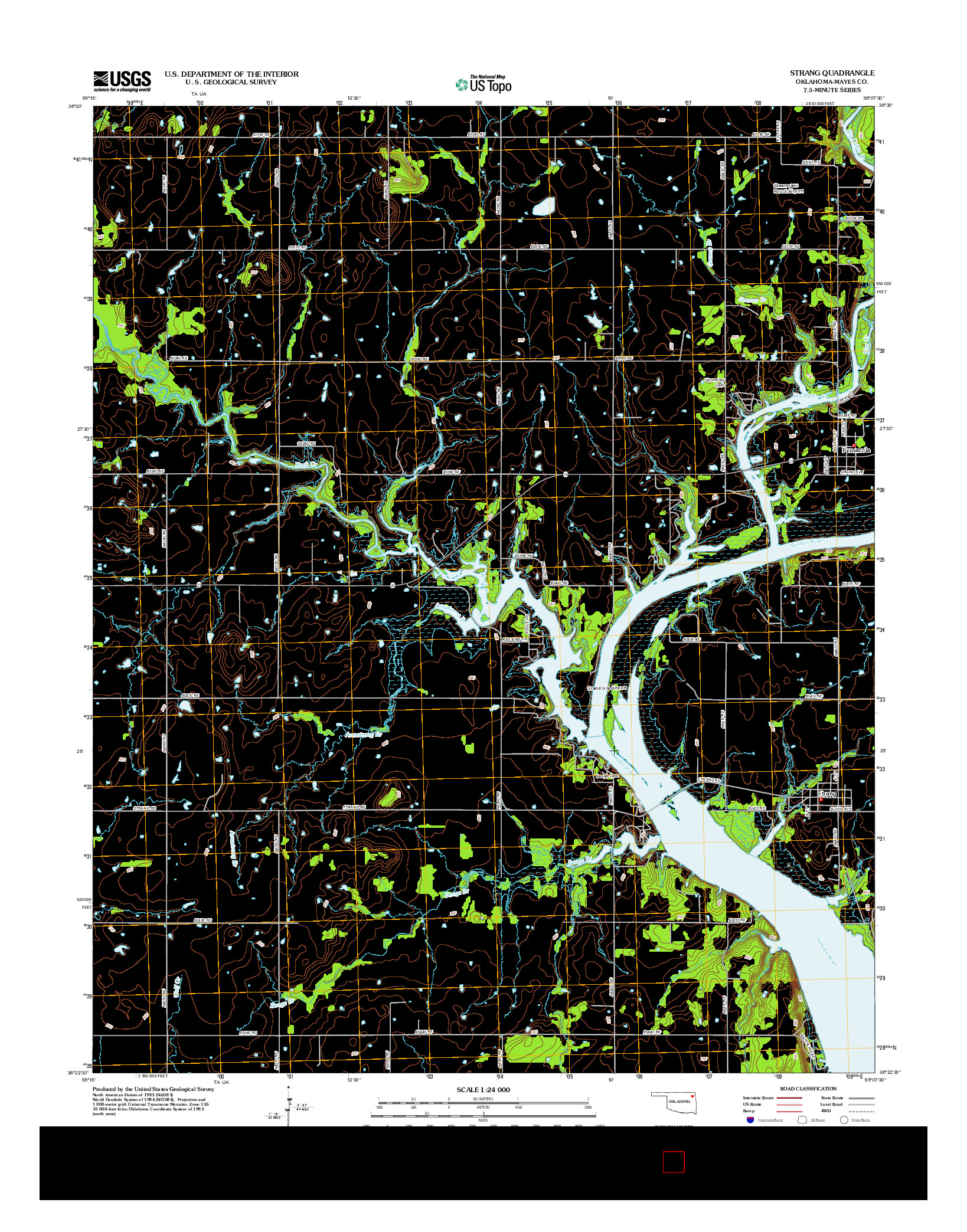 USGS US TOPO 7.5-MINUTE MAP FOR STRANG, OK 2012
