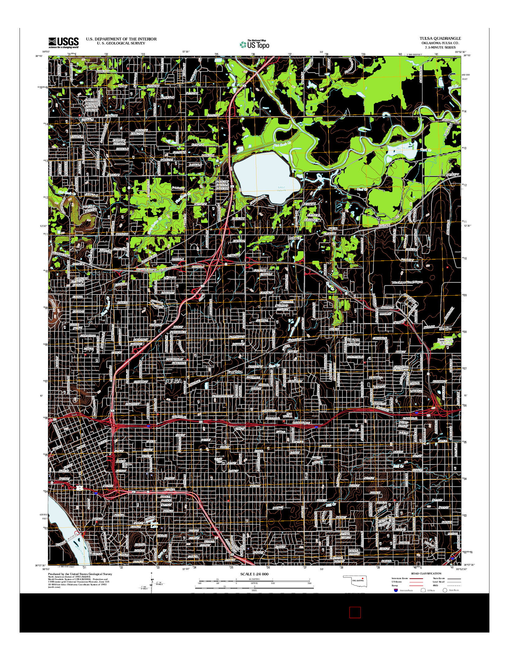 USGS US TOPO 7.5-MINUTE MAP FOR TULSA, OK 2012