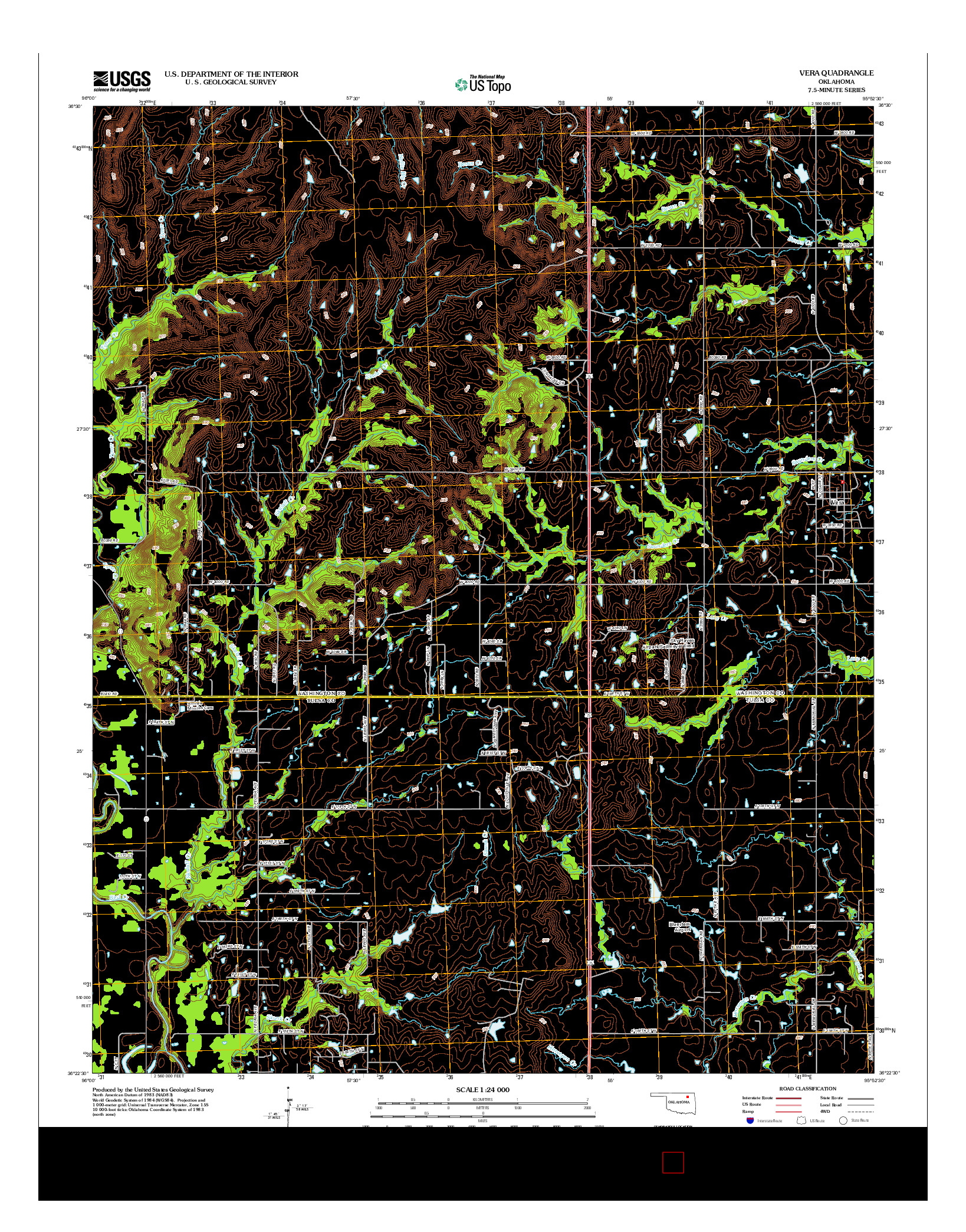 USGS US TOPO 7.5-MINUTE MAP FOR VERA, OK 2012