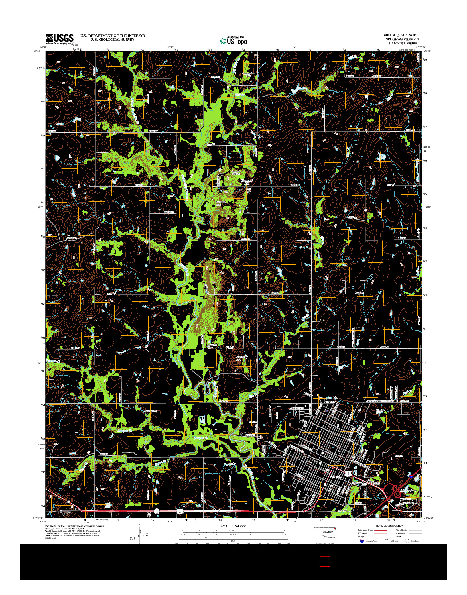 USGS US TOPO 7.5-MINUTE MAP FOR VINITA, OK 2012