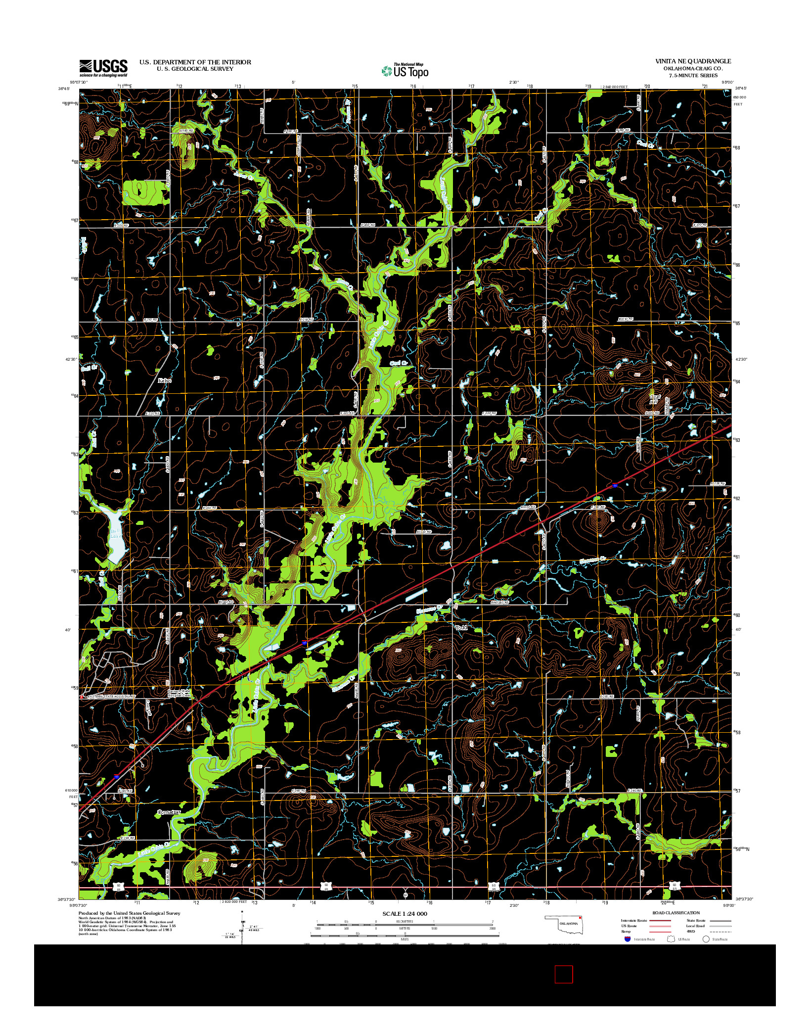 USGS US TOPO 7.5-MINUTE MAP FOR VINITA NE, OK 2012