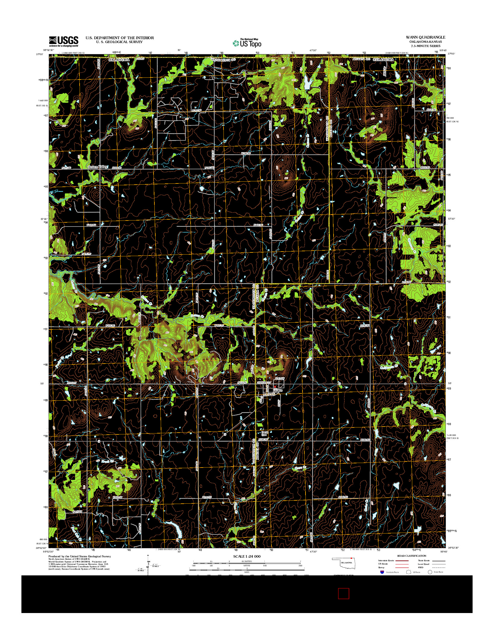 USGS US TOPO 7.5-MINUTE MAP FOR WANN, OK-KS 2012