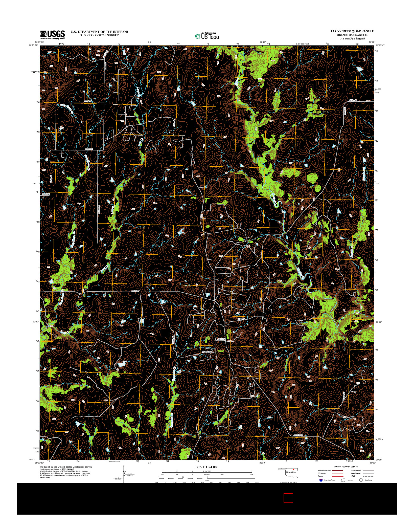 USGS US TOPO 7.5-MINUTE MAP FOR LUCY CREEK, OK 2012