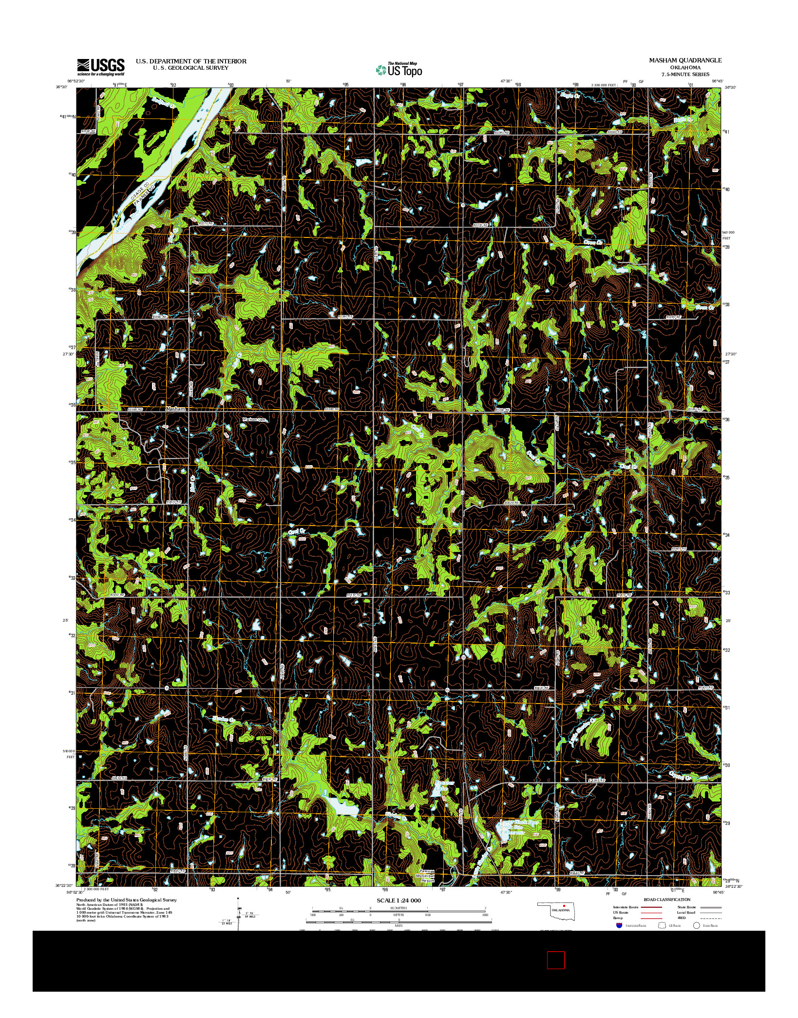 USGS US TOPO 7.5-MINUTE MAP FOR MASHAM, OK 2012