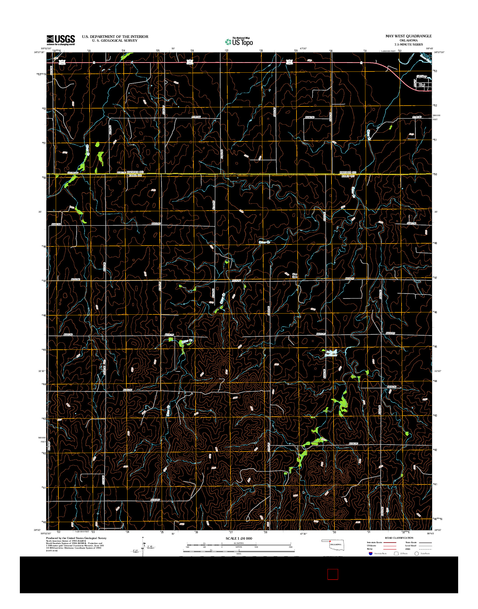 USGS US TOPO 7.5-MINUTE MAP FOR MAY WEST, OK 2012