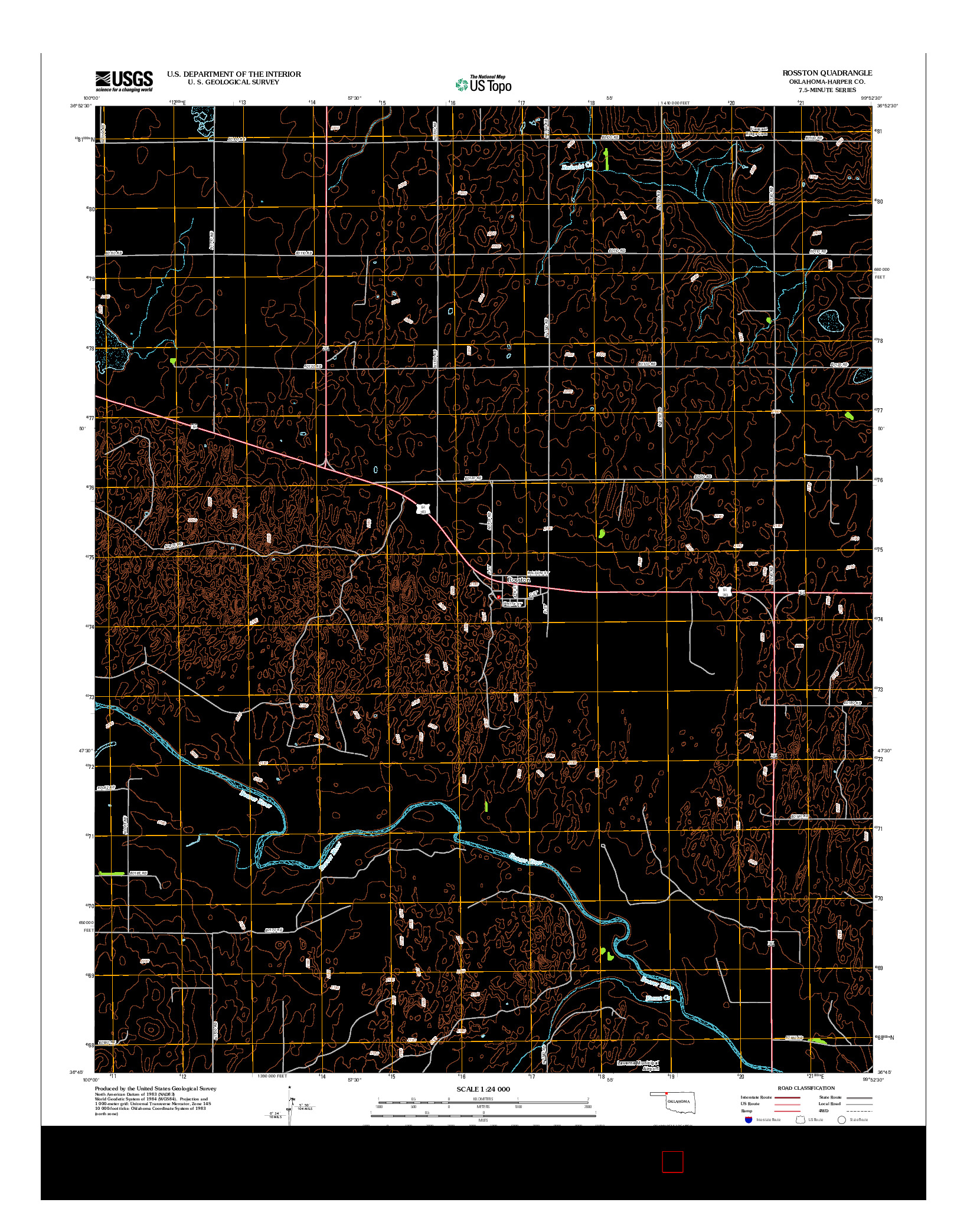 USGS US TOPO 7.5-MINUTE MAP FOR ROSSTON, OK 2012