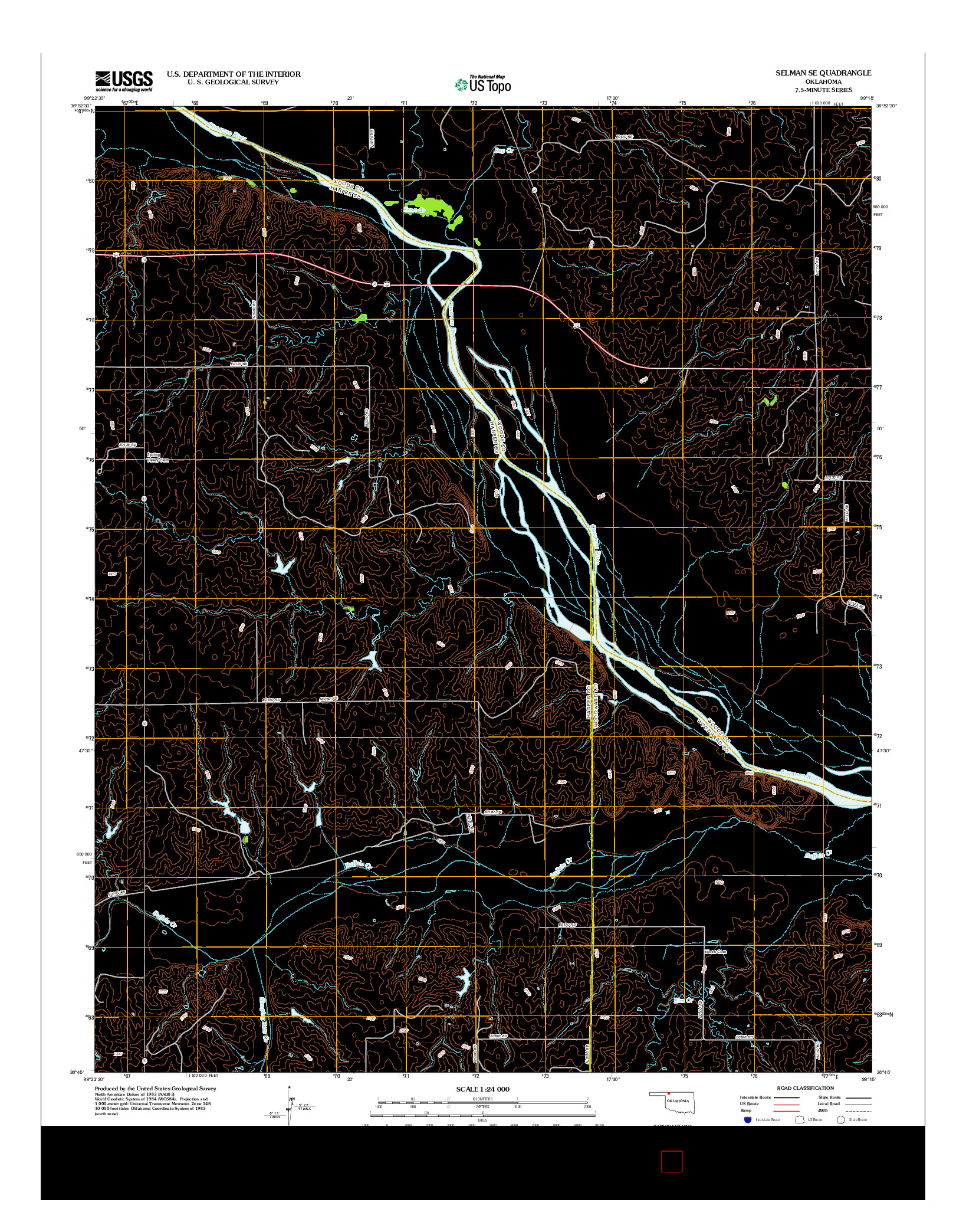USGS US TOPO 7.5-MINUTE MAP FOR SELMAN SE, OK 2012