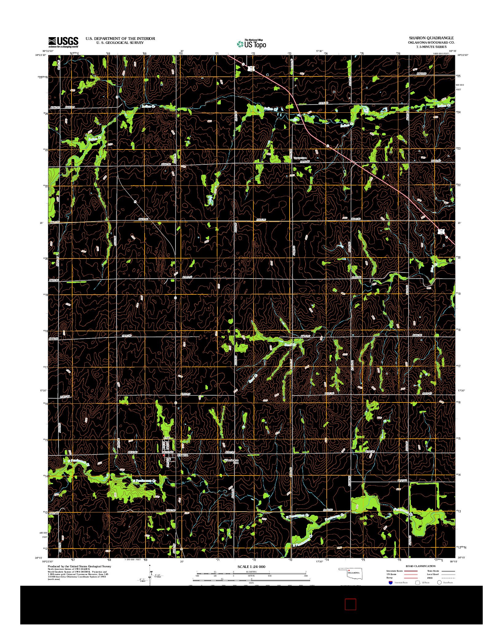 USGS US TOPO 7.5-MINUTE MAP FOR SHARON, OK 2012