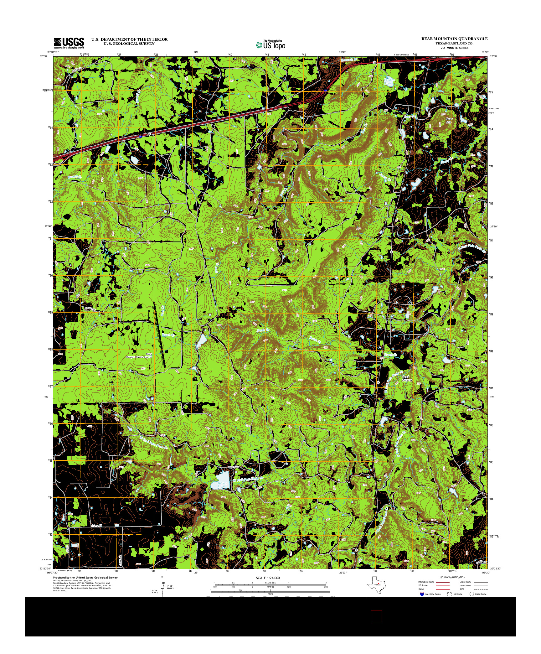 USGS US TOPO 7.5-MINUTE MAP FOR BEAR MOUNTAIN, TX 2012